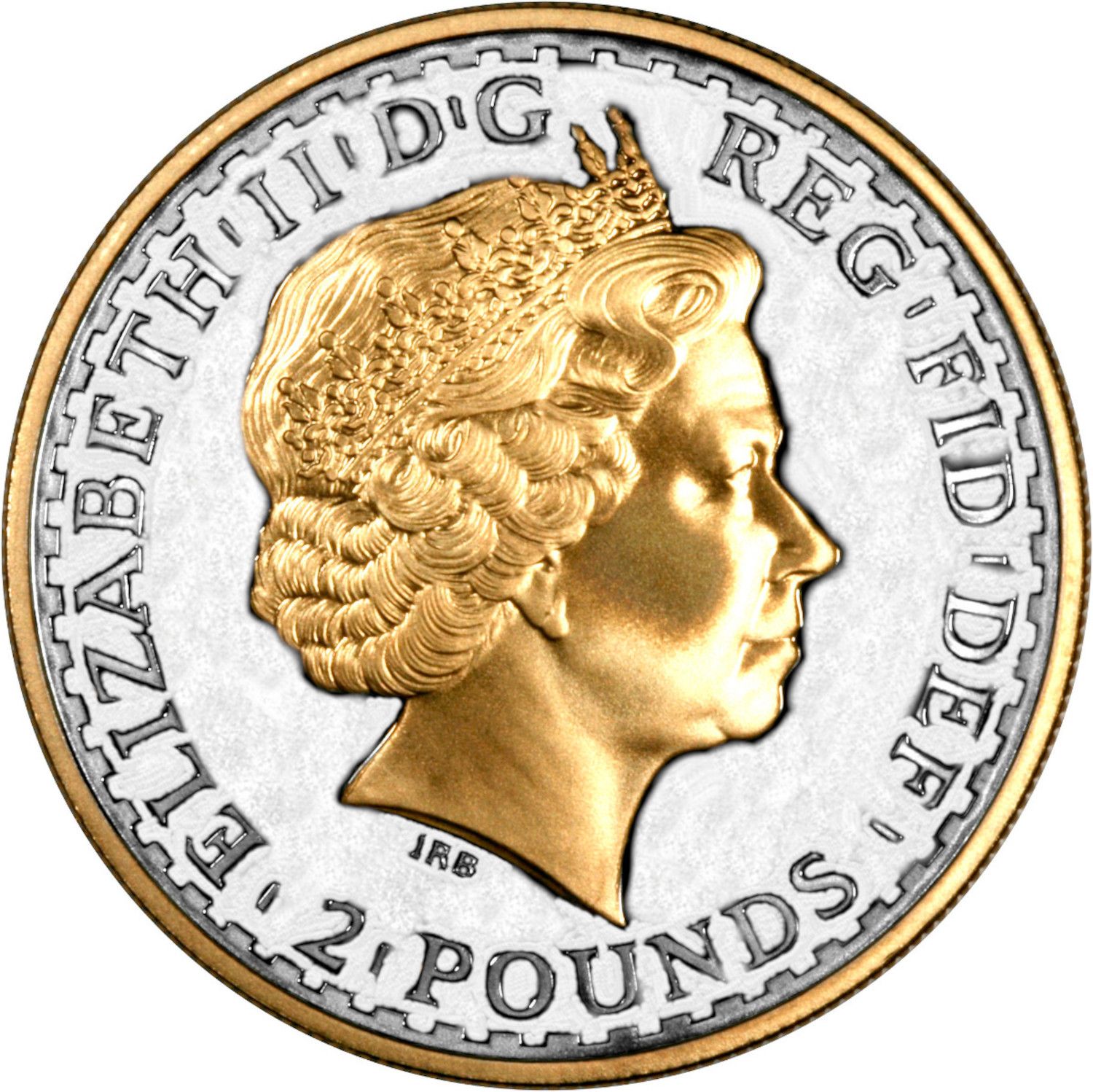 2 Pounds - Elizabeth II 4th portrait; 1 oz Fine Silver obverse