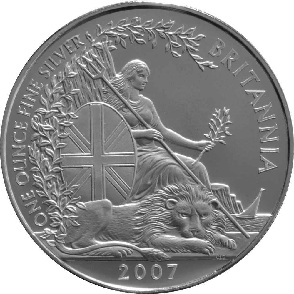 2 Pounds - Elizabeth II 4th portrait; 1 oz Fine Silver reverse