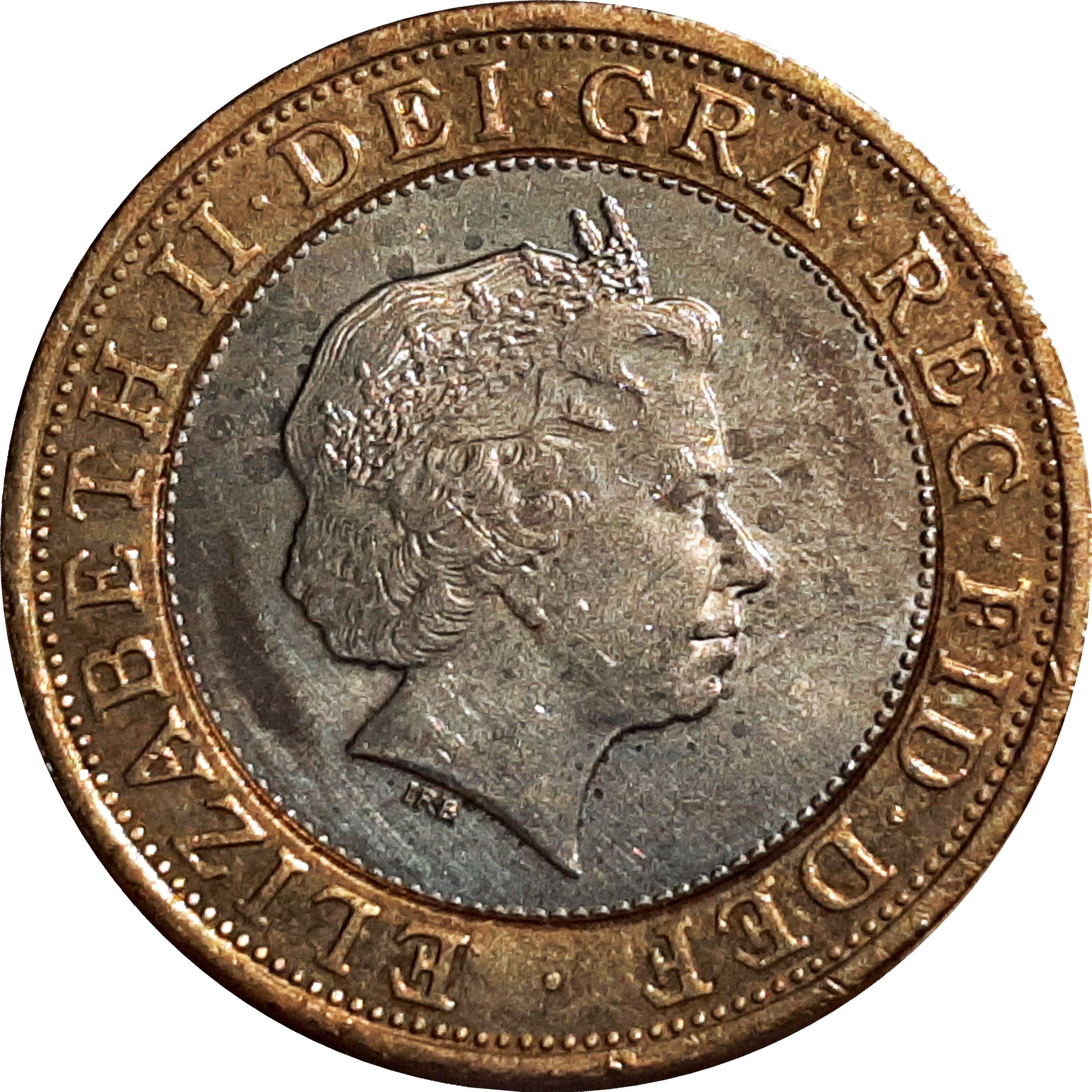 2 Pounds - Elizabeth II 4th portrait; Act of Union obverse