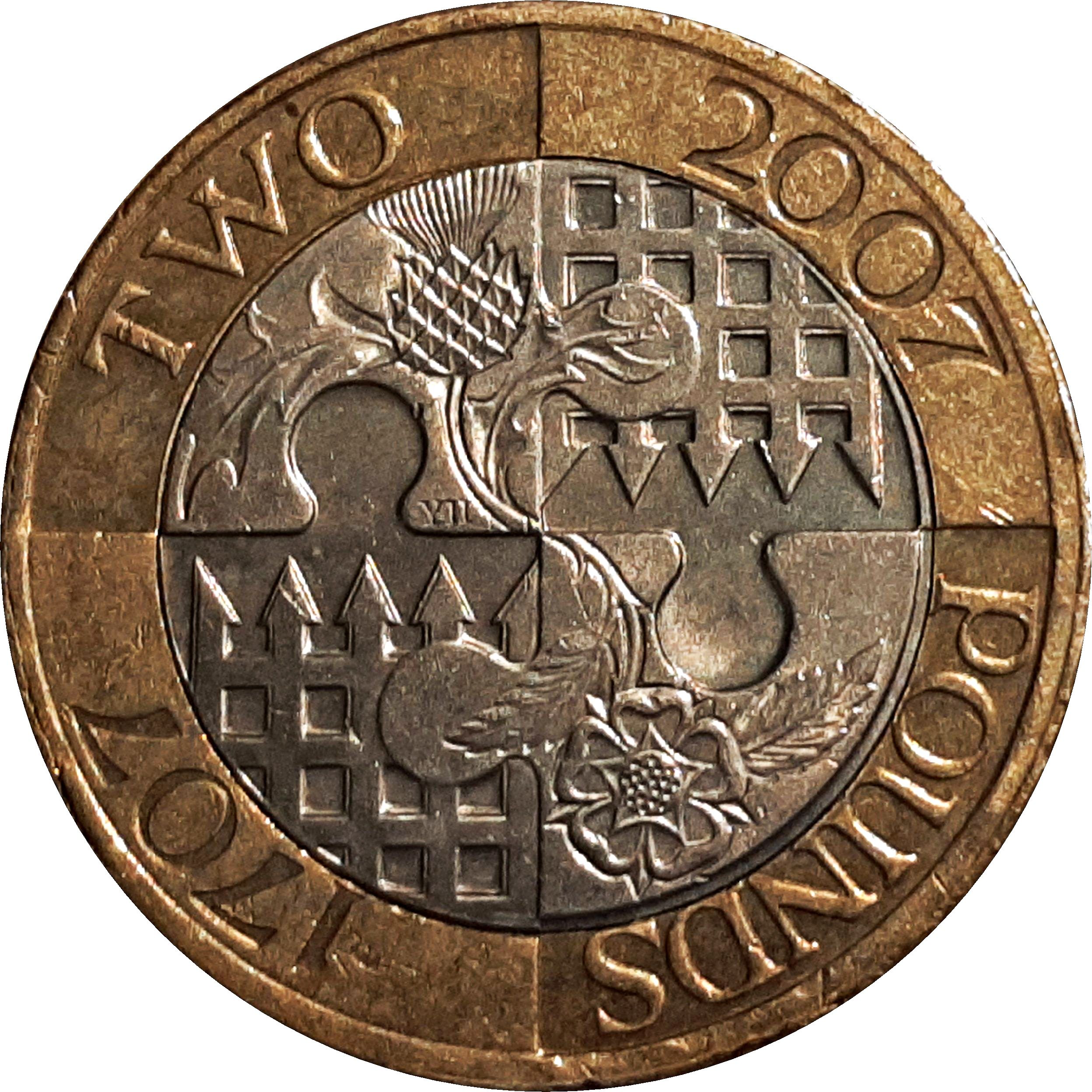 2 Pounds - Elizabeth II 4th portrait; Act of Union