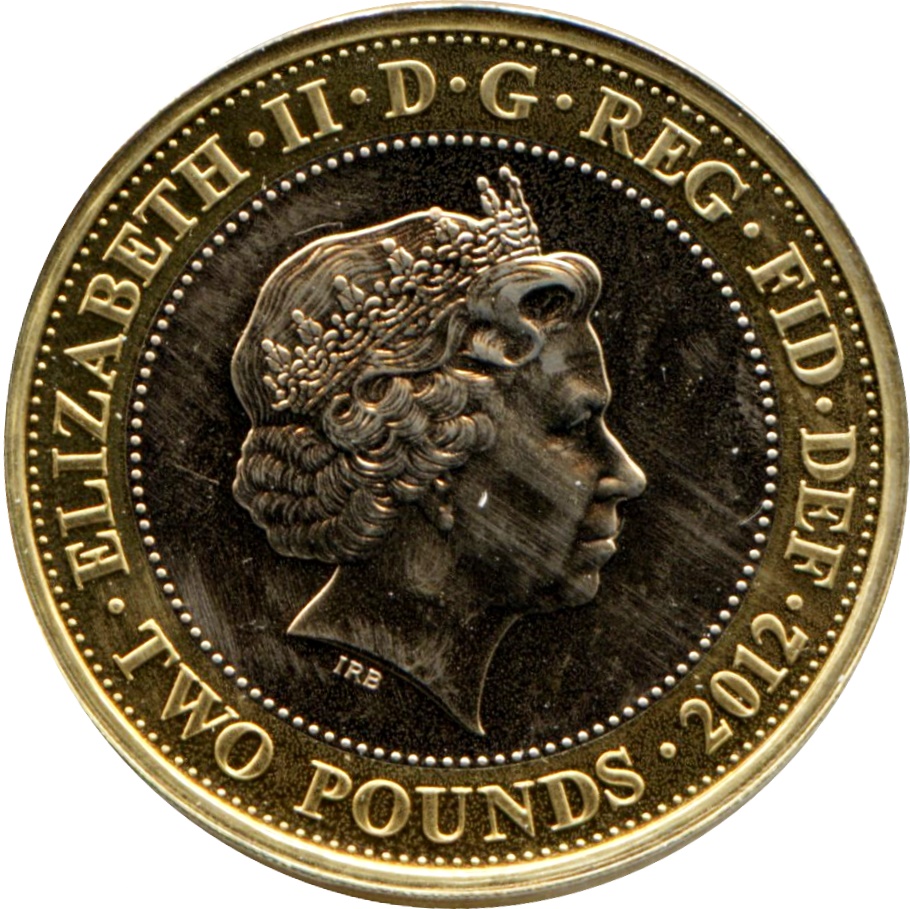 2 Pounds - Elizabeth II 4th portrait; Charles Dickens obverse