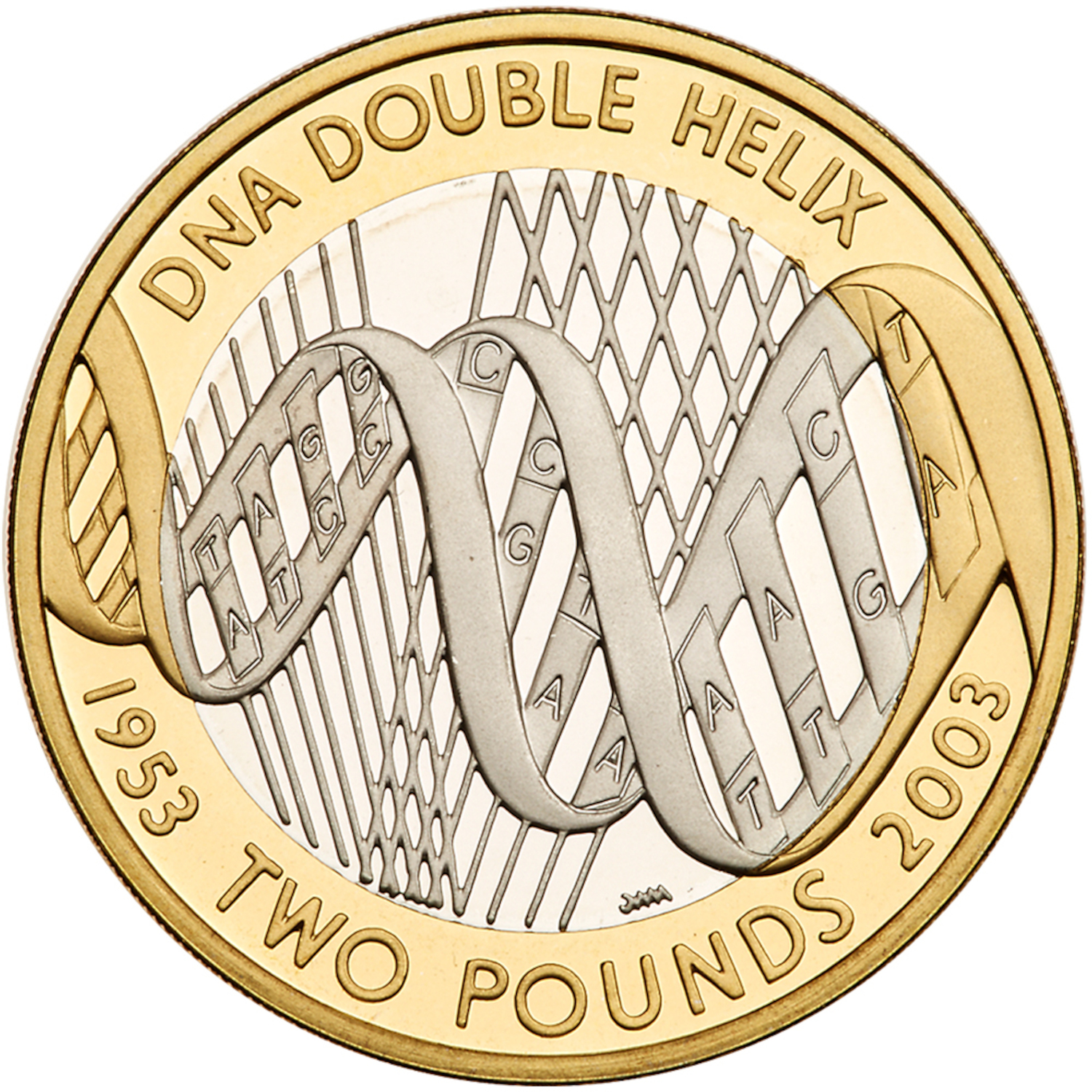 2 Pounds - Elizabeth II 4th portrait; DNA Double Helix