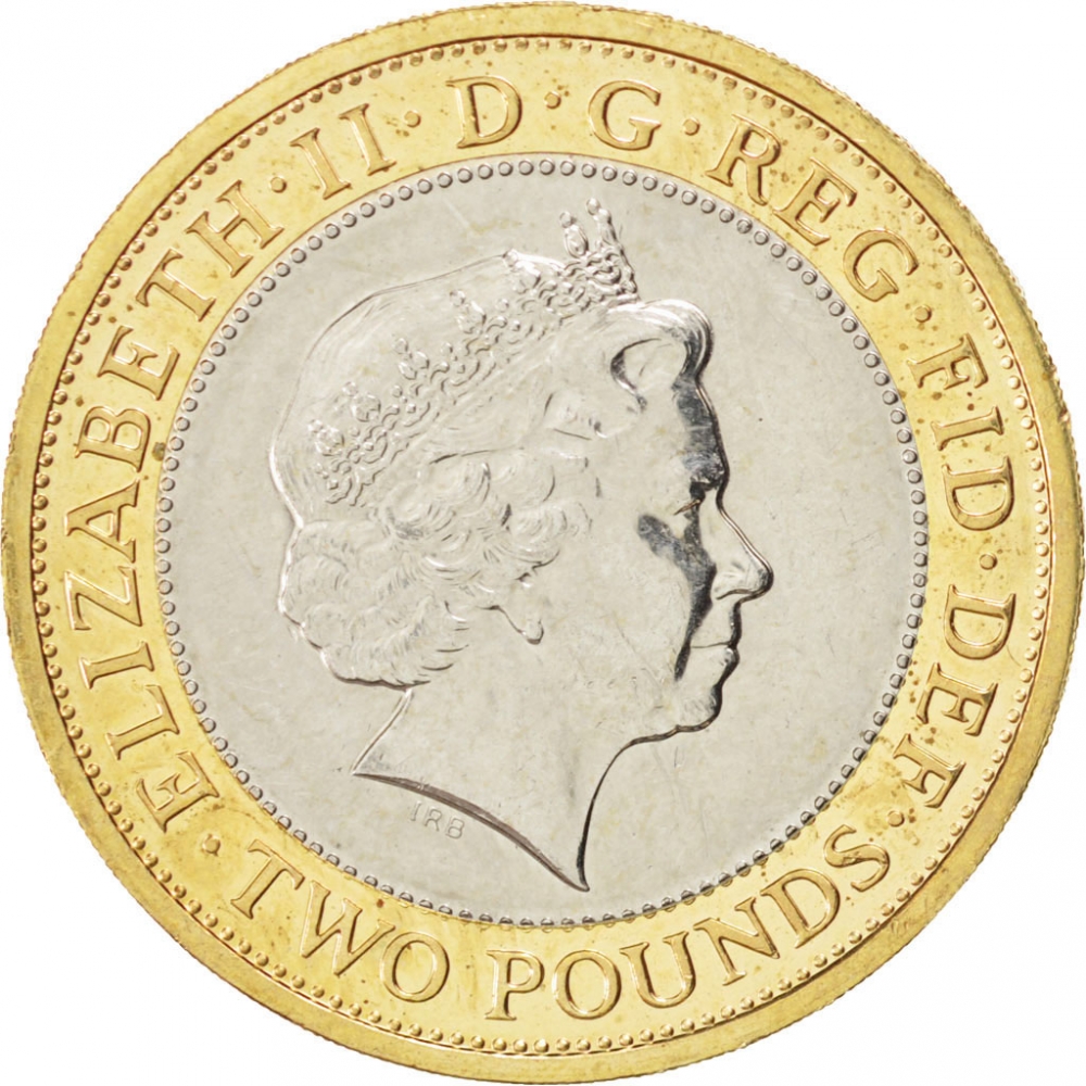 2 Pounds - Elizabeth II 4th portrait; Golden Guinea obverse