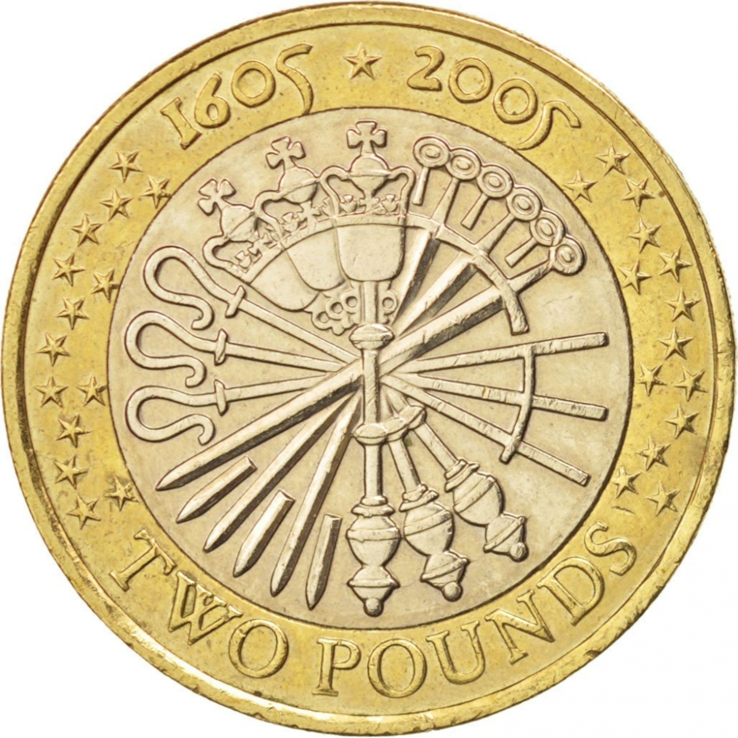 2 Pounds - Elizabeth II 4th portrait; Gunpowder Plot