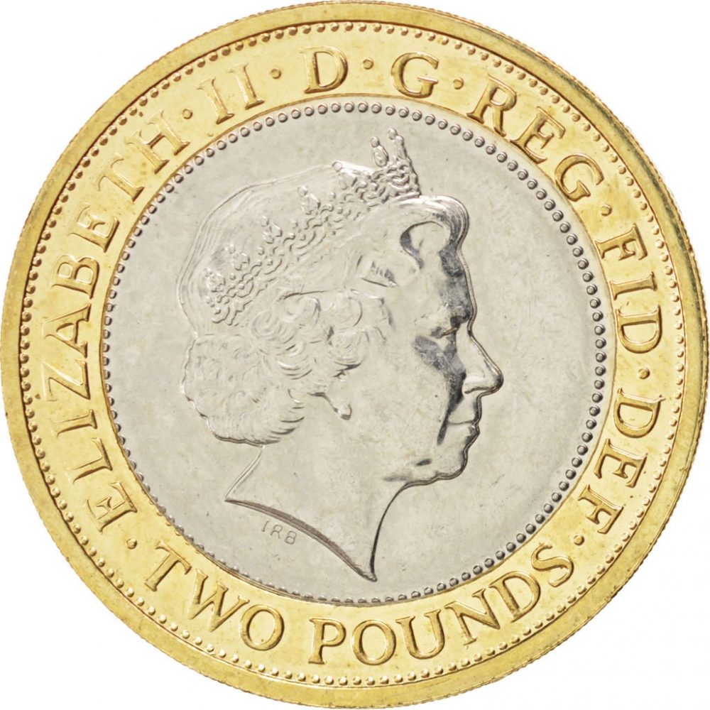 2 Pounds - Elizabeth II 4th portrait; London Underground Logo obverse