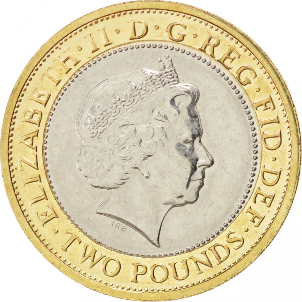 2 Pounds - Elizabeth II 4th portrait; London Underground Train obverse