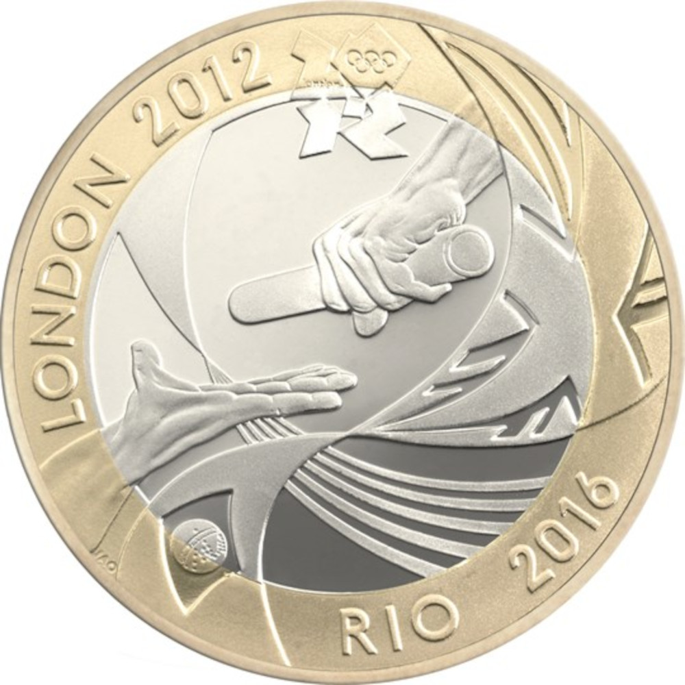 2 Pounds - Elizabeth II 4th portrait; Olympic Handover