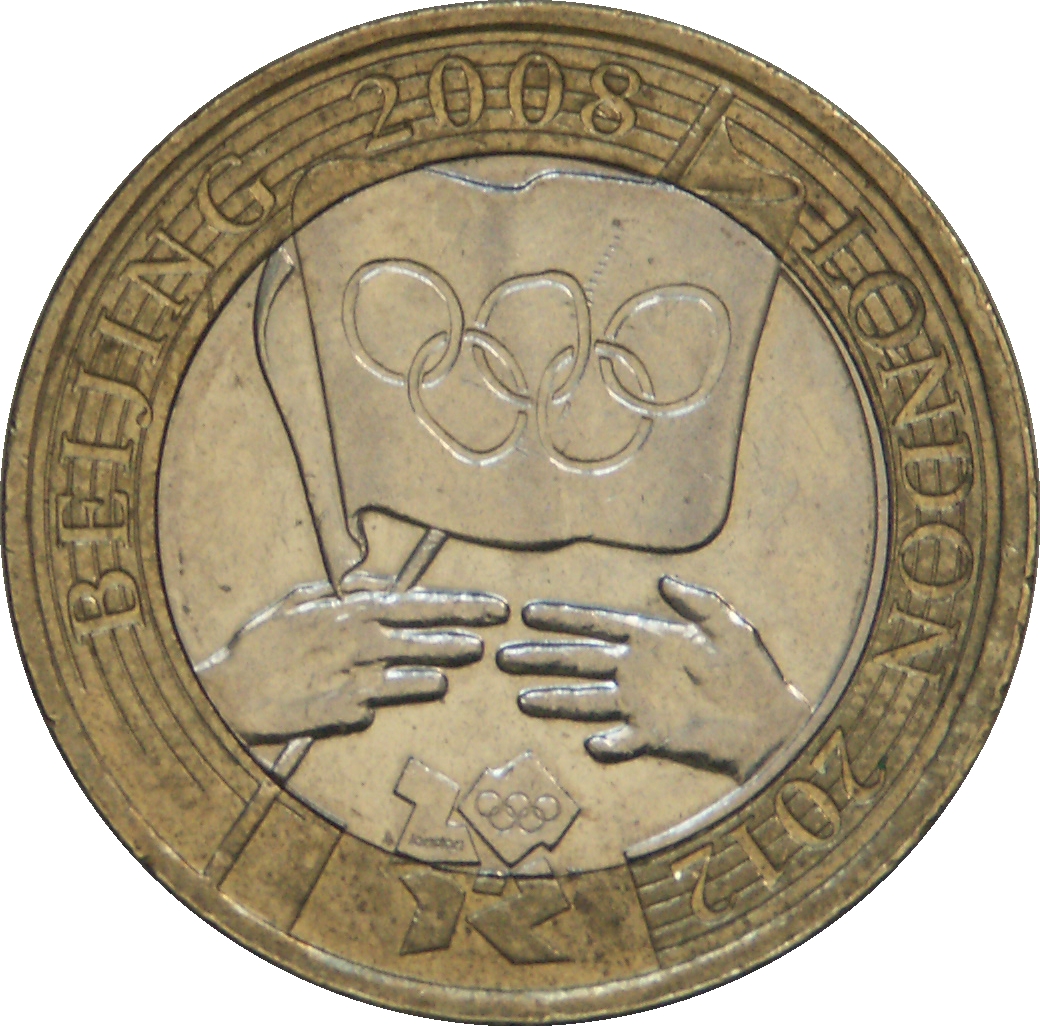 2 Pounds - Elizabeth II 4th portrait; Olympics Handover