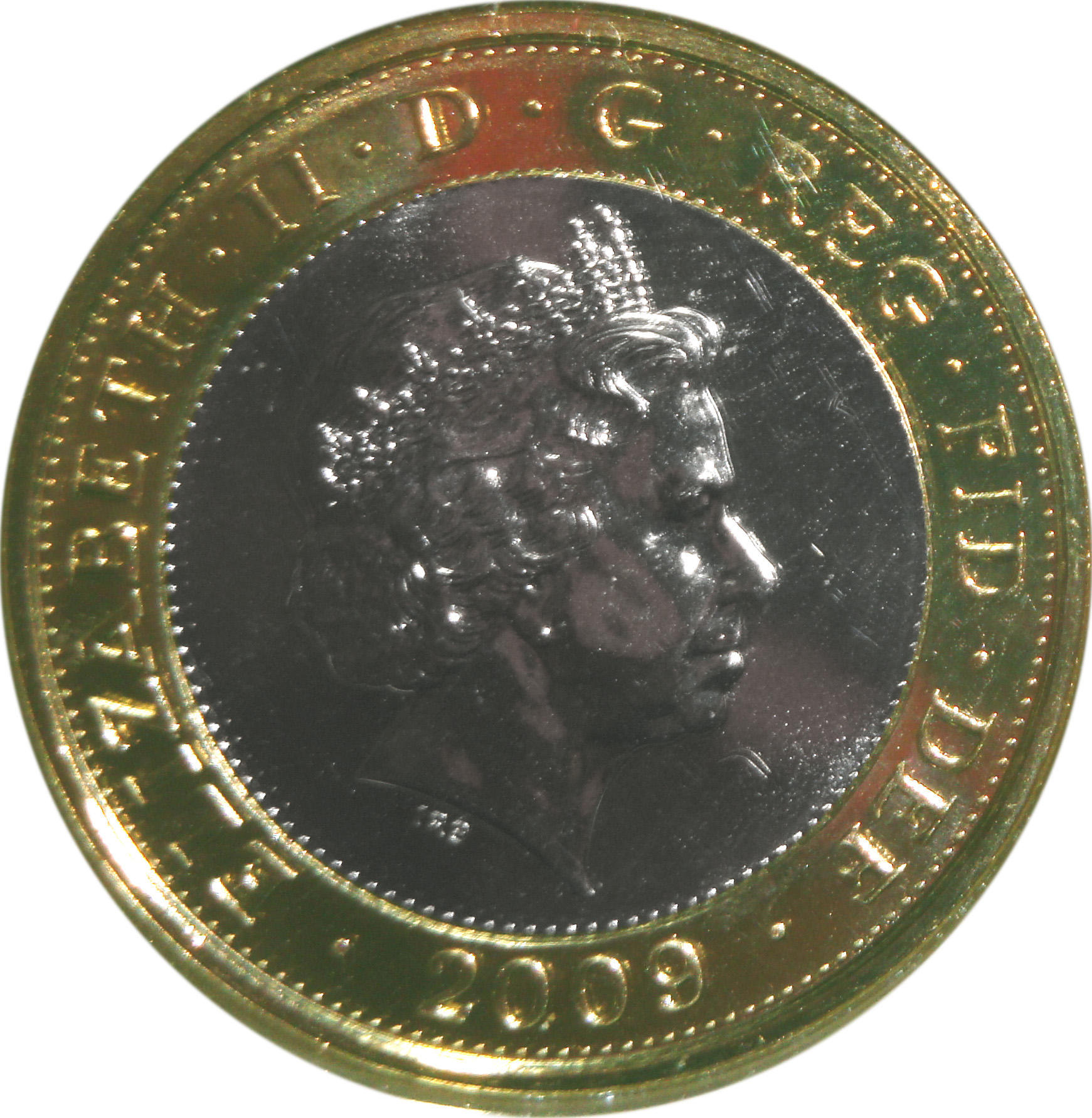 2 Pounds - Elizabeth II 4th portrait; Robert Burns obverse