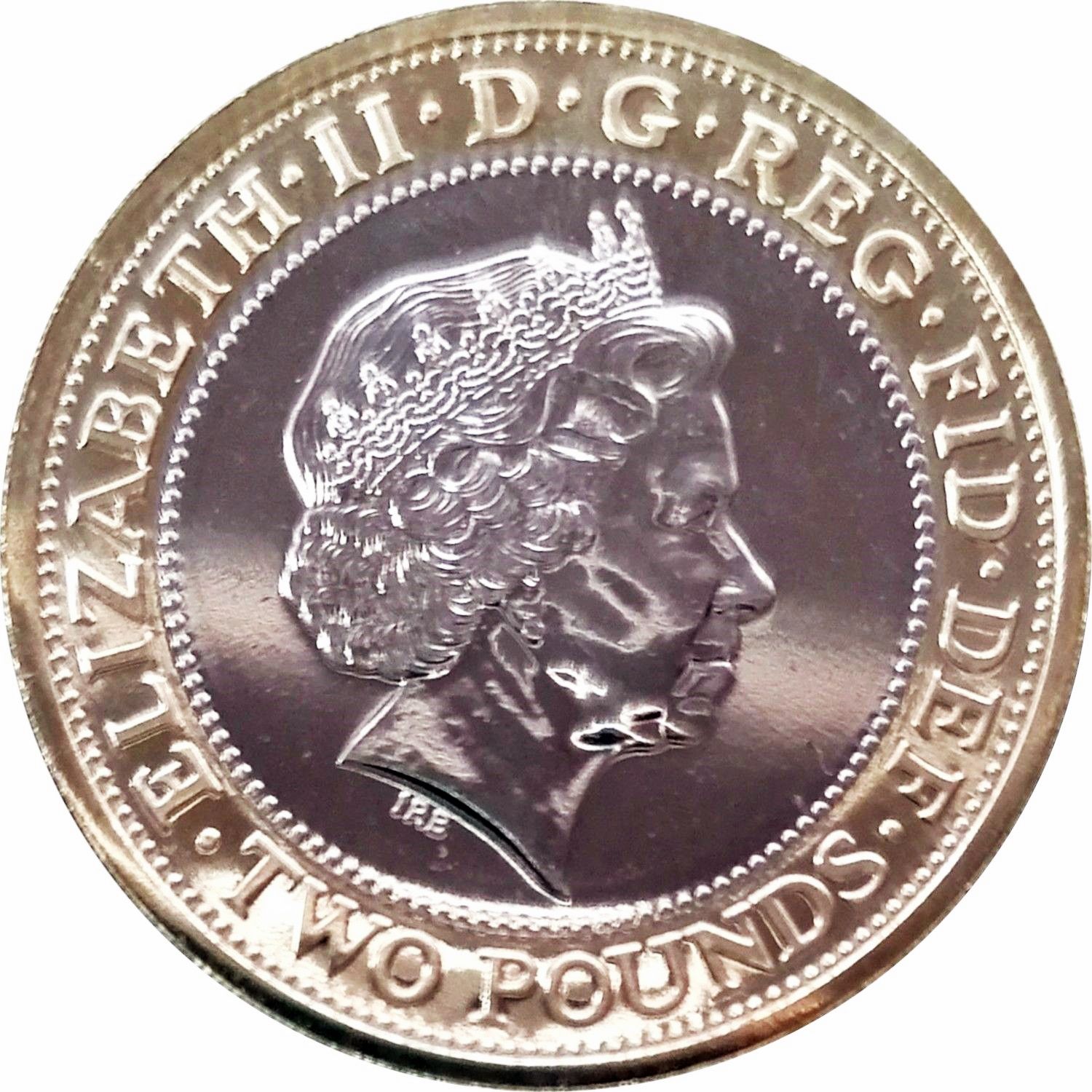 2 Pounds - Elizabeth II 4th portrait; Royal Navy obverse