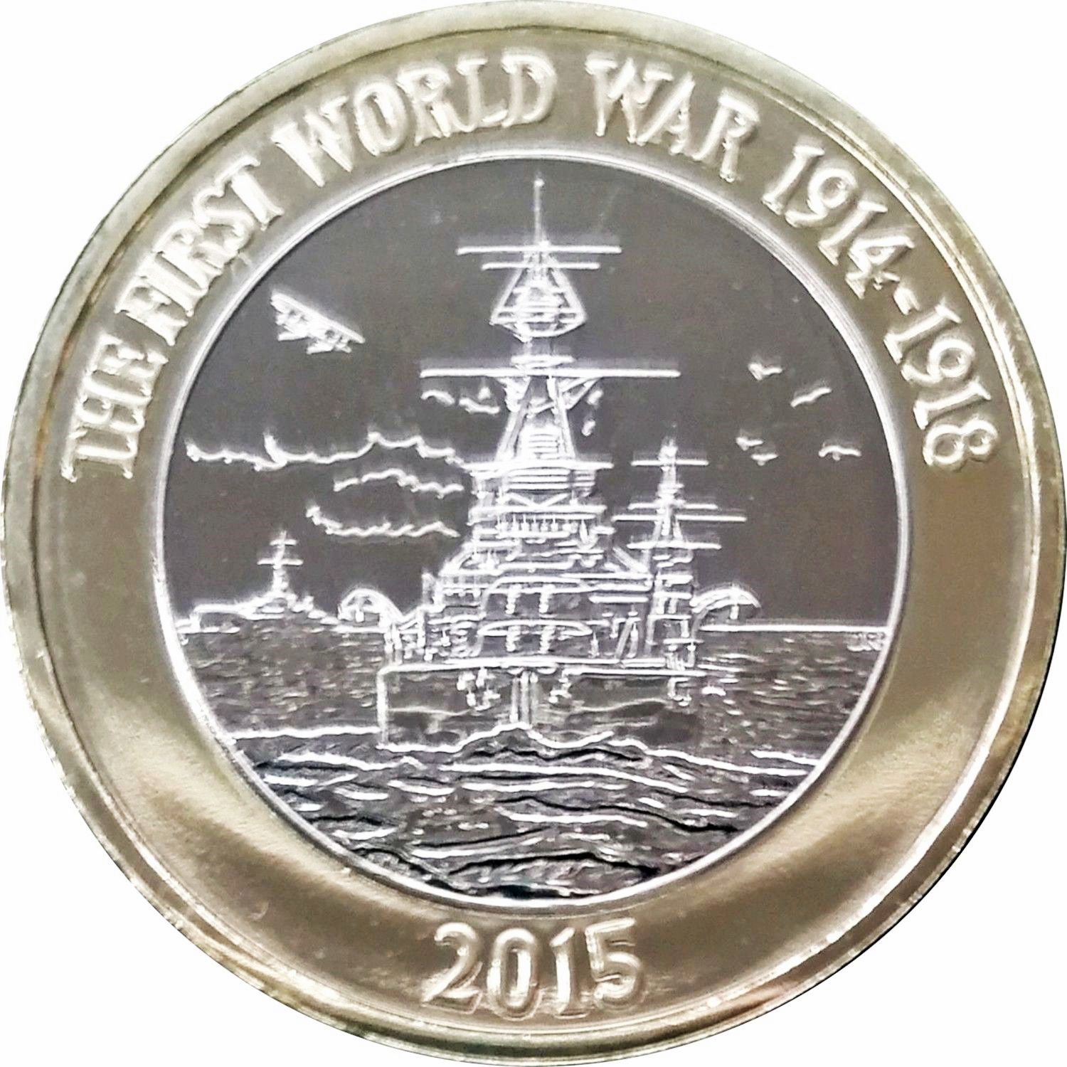 2 Pounds - Elizabeth II 4th portrait; Royal Navy