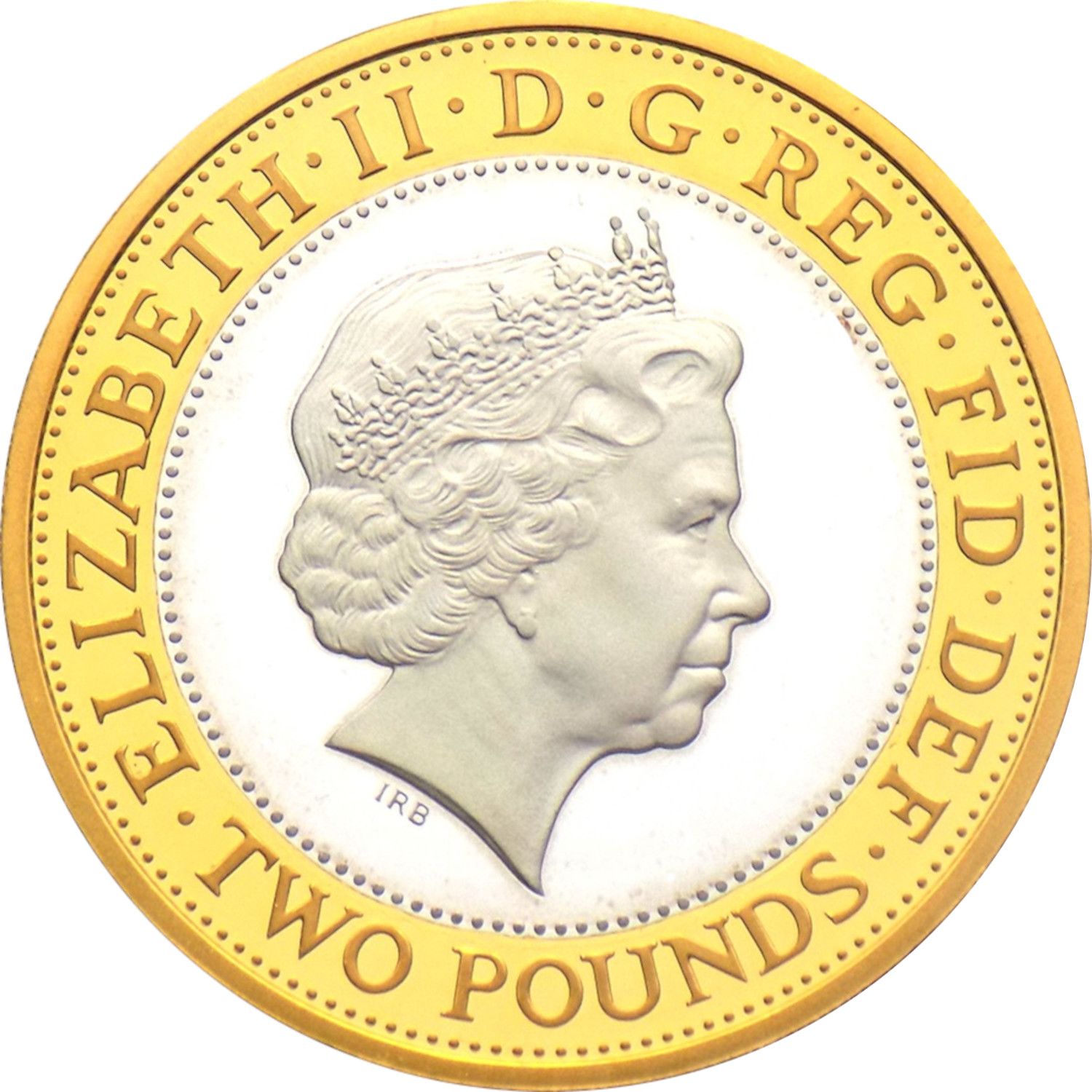 2 Pounds - Elizabeth II 4th portrait; Royal Navy, Silver Piedfort obverse