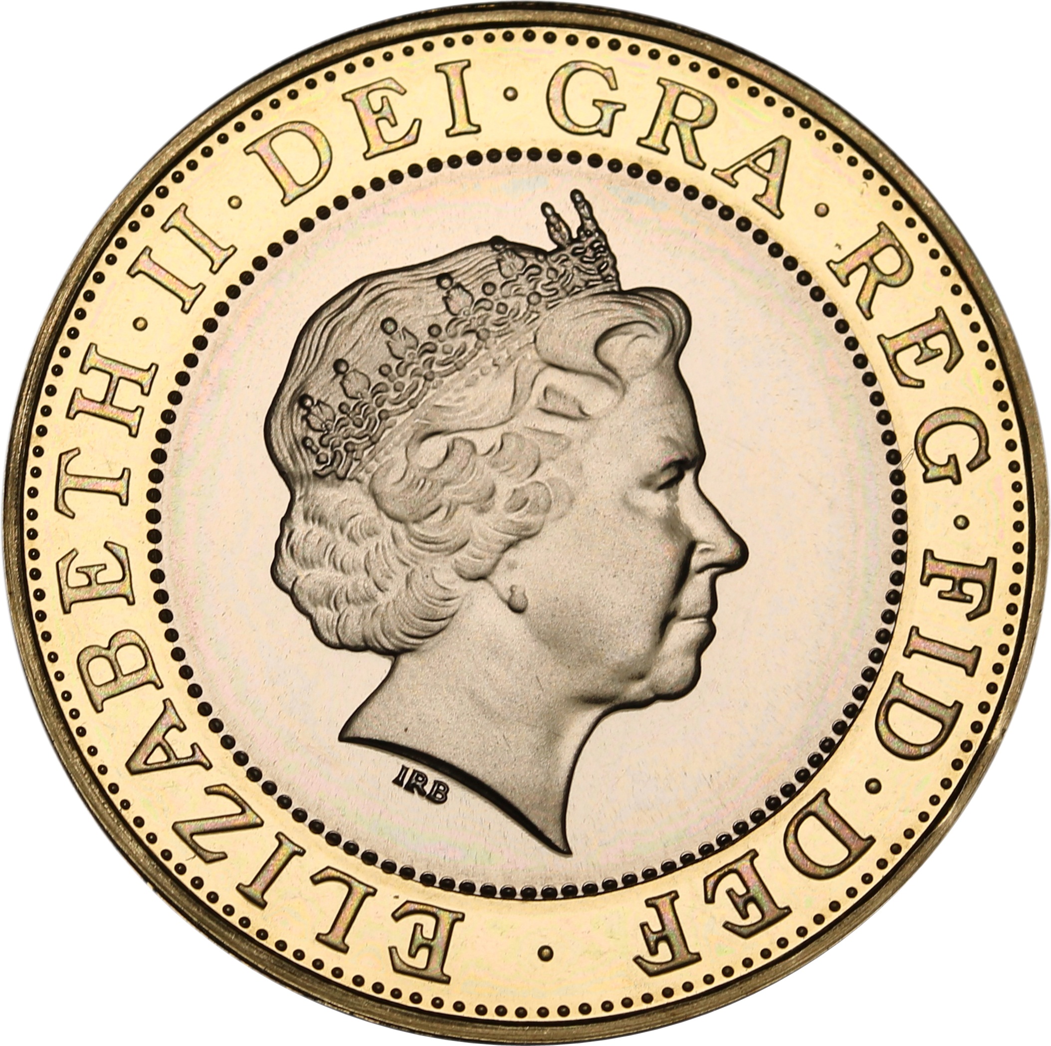 2 Pounds - Elizabeth II 4th portrait; Rugby World Cup obverse