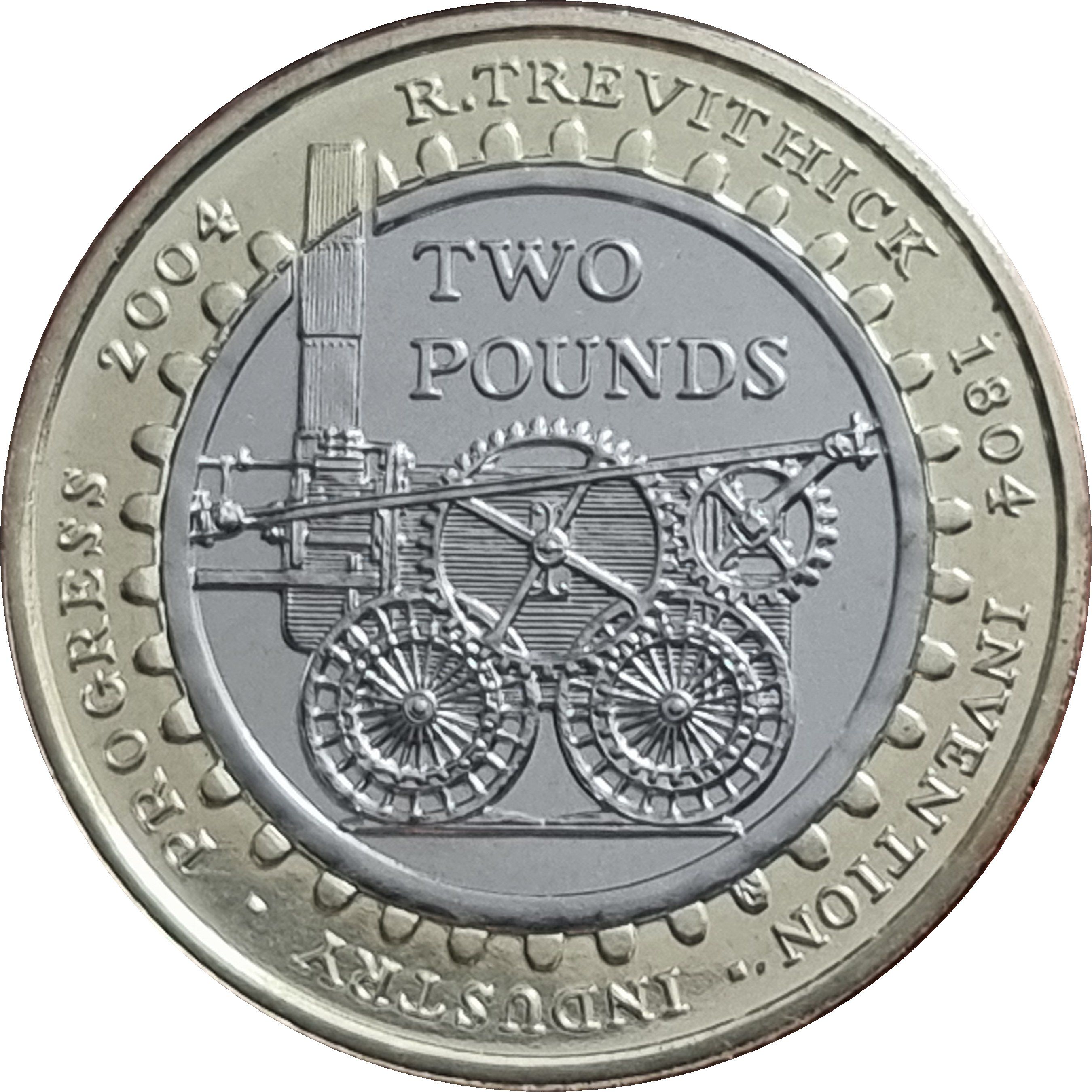 2 Pounds - Elizabeth II 4th portrait; Steam Locomotive