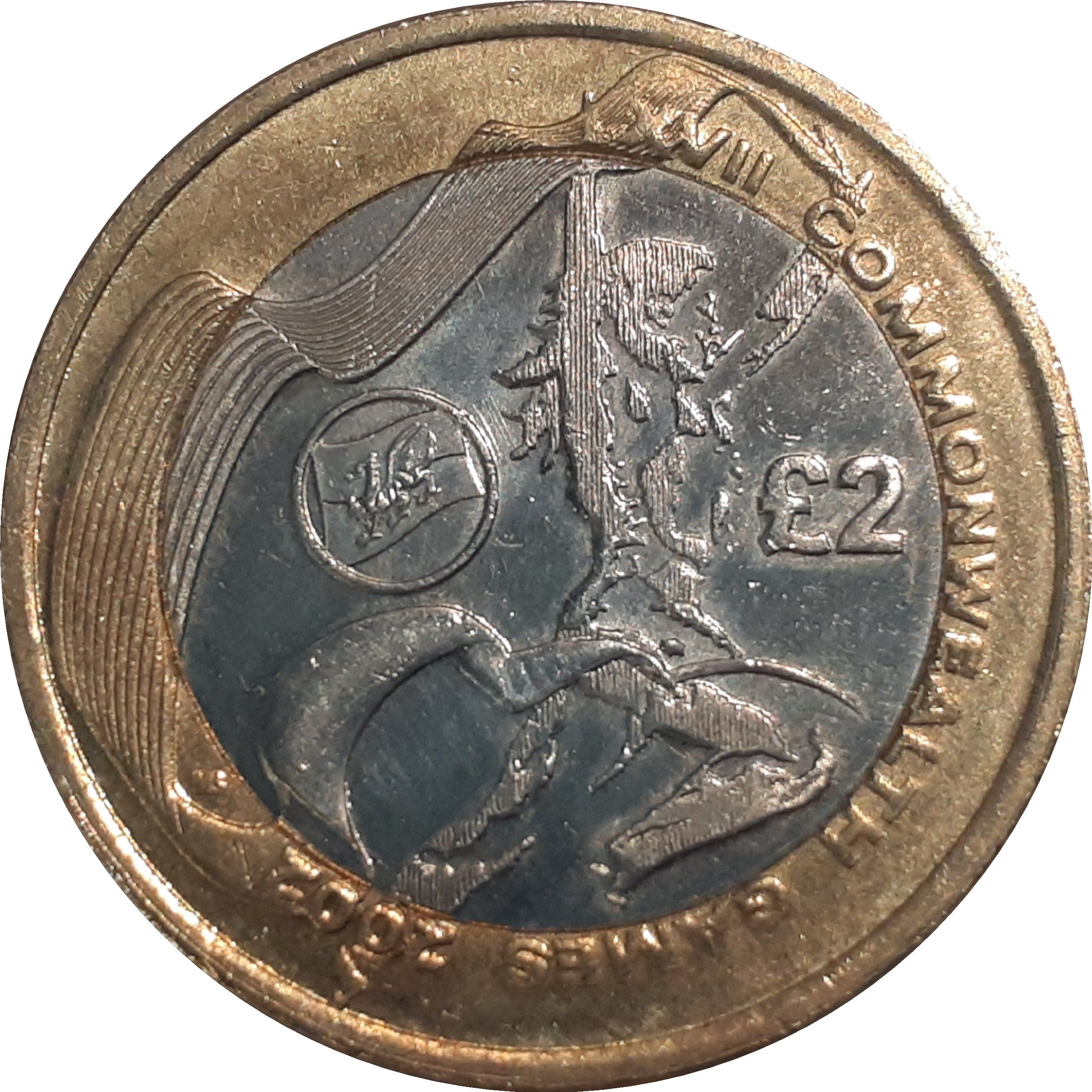 2 Pounds - Elizabeth II 4th portrait; XVII Commonwealth Games - Wales