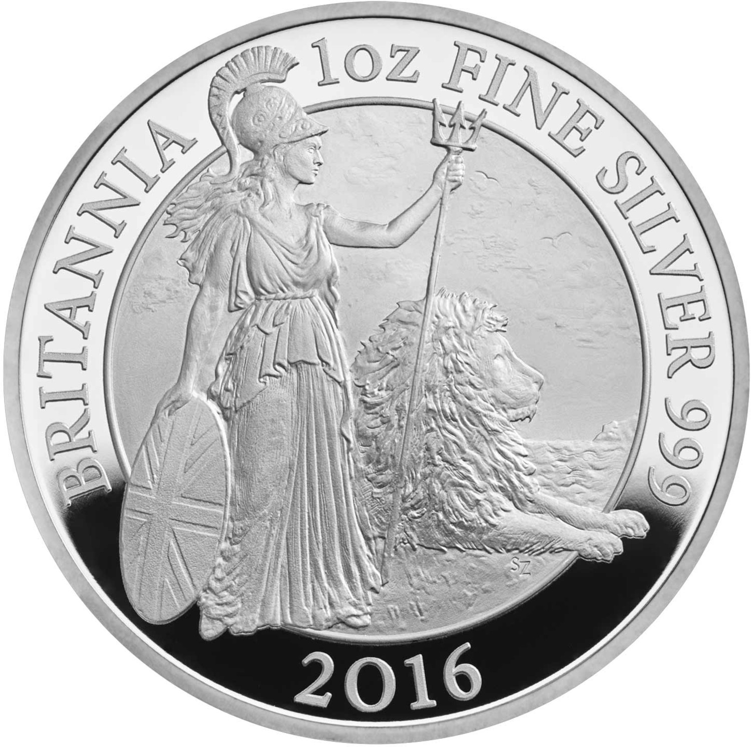 2 Pounds - Elizabeth II 5th portrait; 1 oz Fine Silver