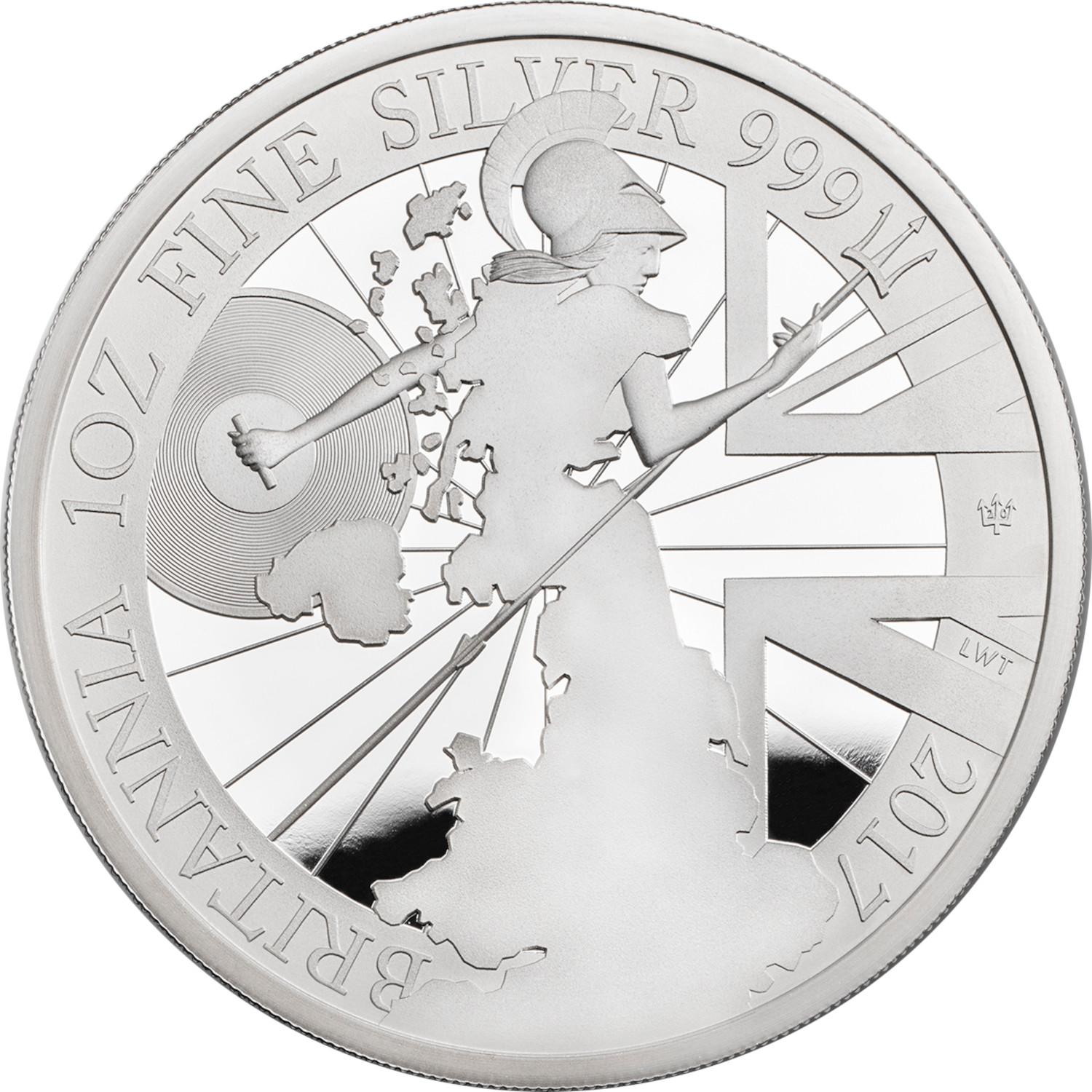 2 Pounds - Elizabeth II 5th portrait; 1 oz Fine Silver