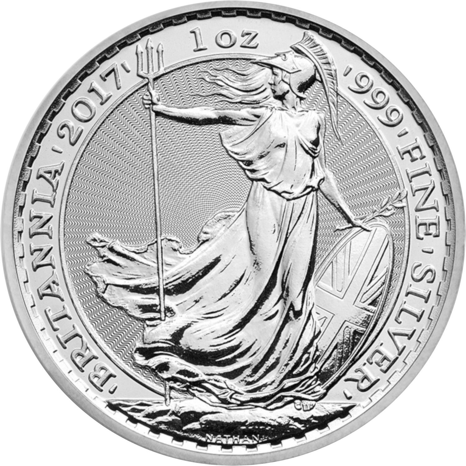 2 Pounds - Elizabeth II 5th portrait; 1 oz Fine Silver