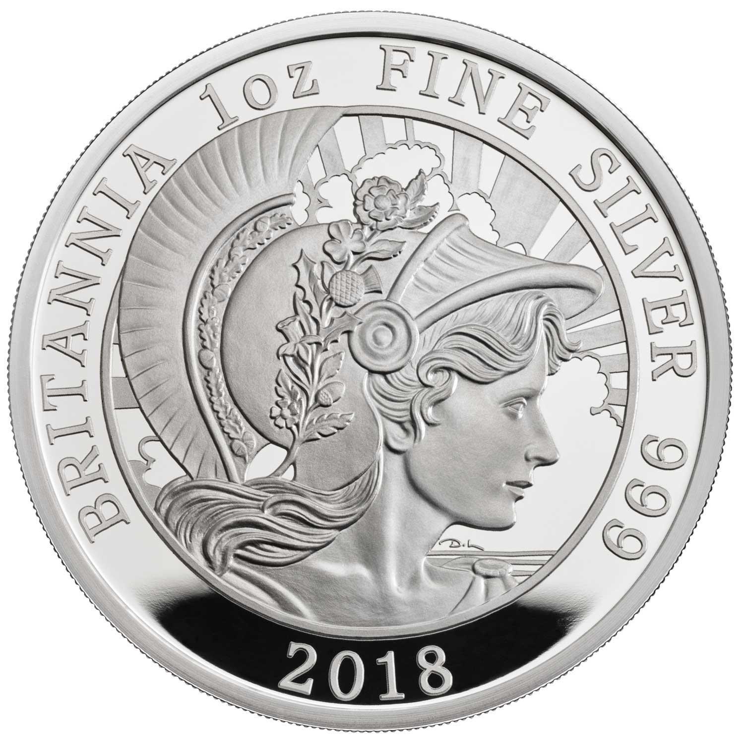 2 Pounds - Elizabeth II 5th portrait; 1 oz Fine Silver