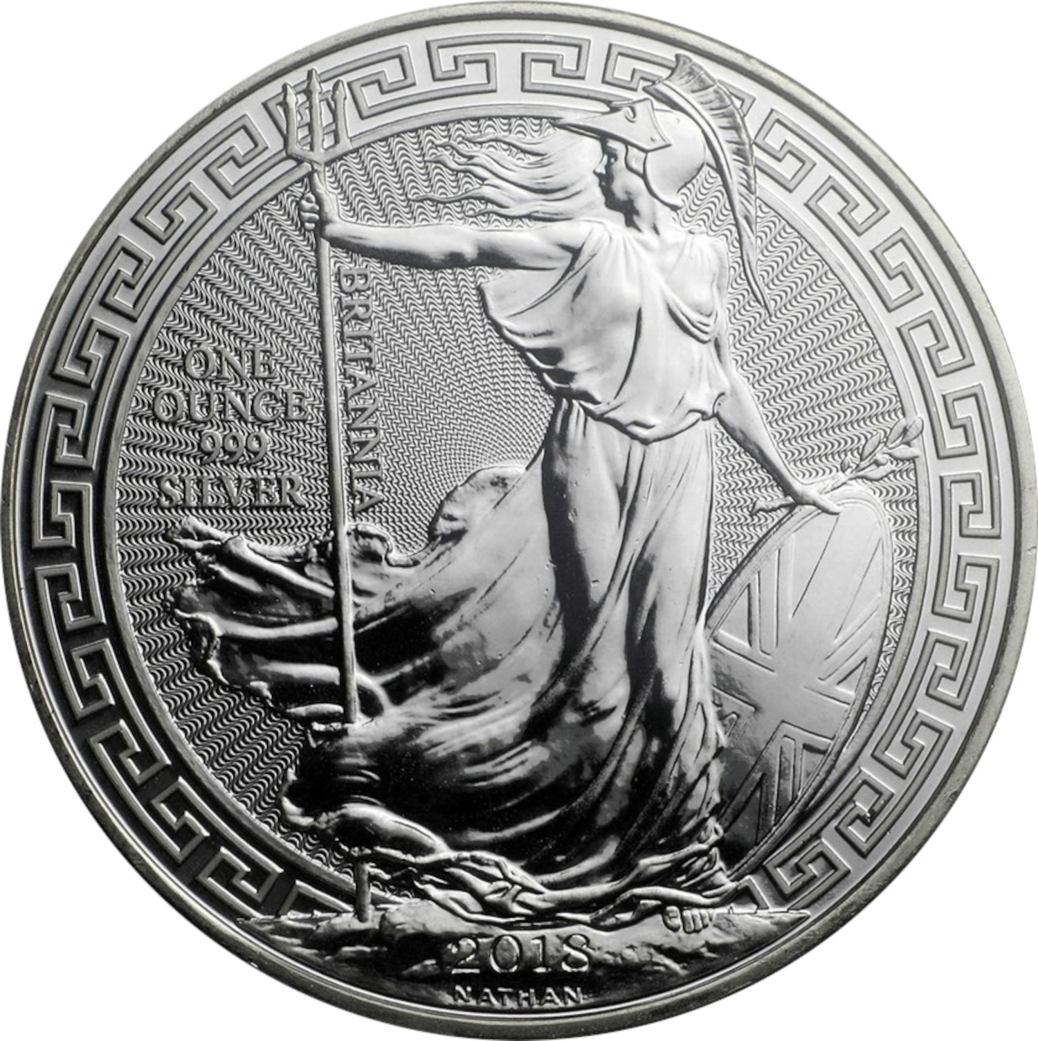 2 Pounds - Elizabeth II 5th Portrait; 1 oz Fine Silver, Oriental Border