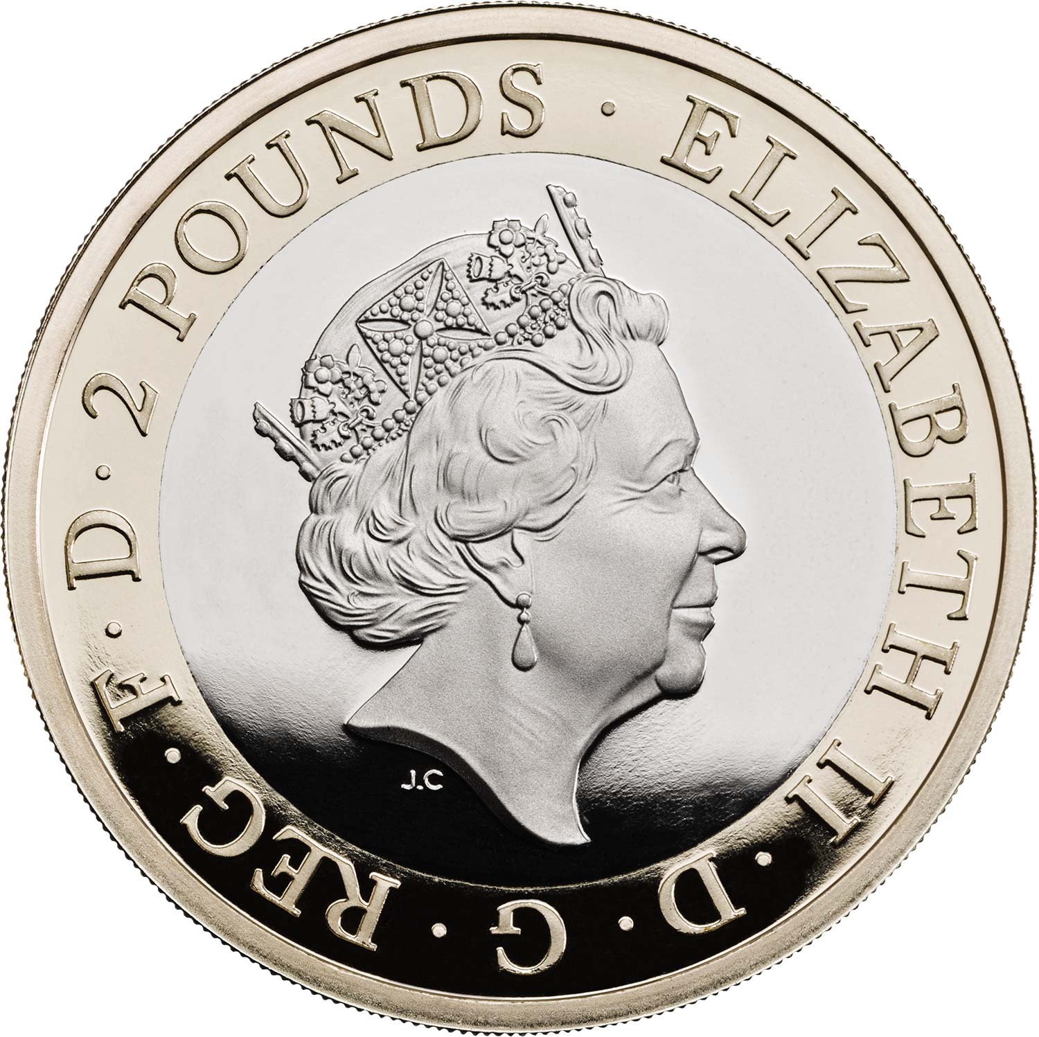 2 Pounds - Elizabeth II 5th portrait; Agatha Christie obverse
