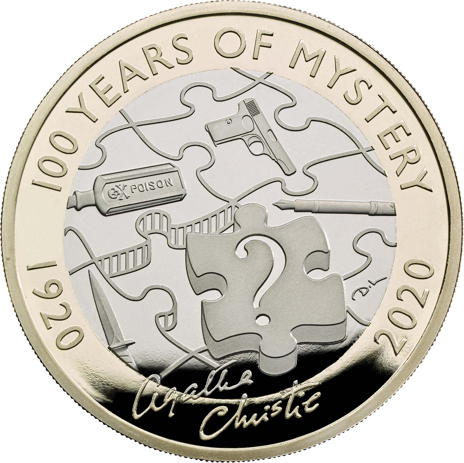 2 Pounds - Elizabeth II 5th portrait; Agatha Christie