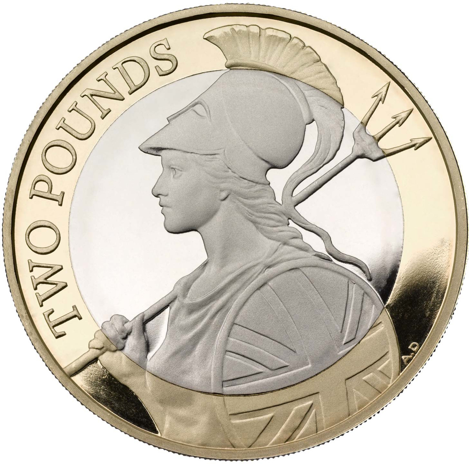 2 Pounds - Elizabeth II 5th portrait; Britannia reverse