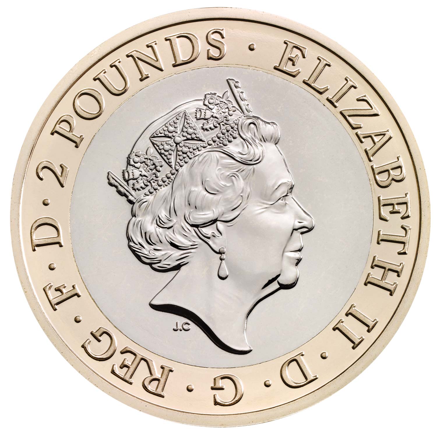 2 Pounds - Elizabeth II 5th portrait; Captain Cook - II obverse