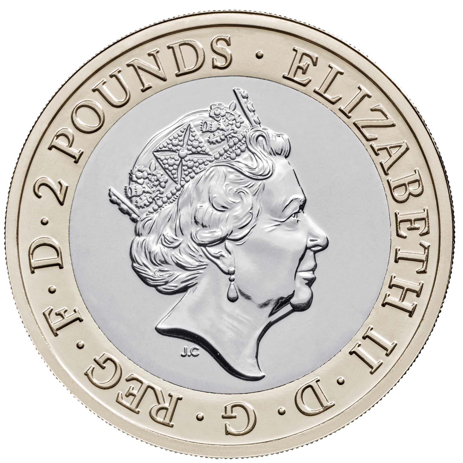 2 Pounds - Elizabeth II 5th portrait; Captain Cook - III obverse