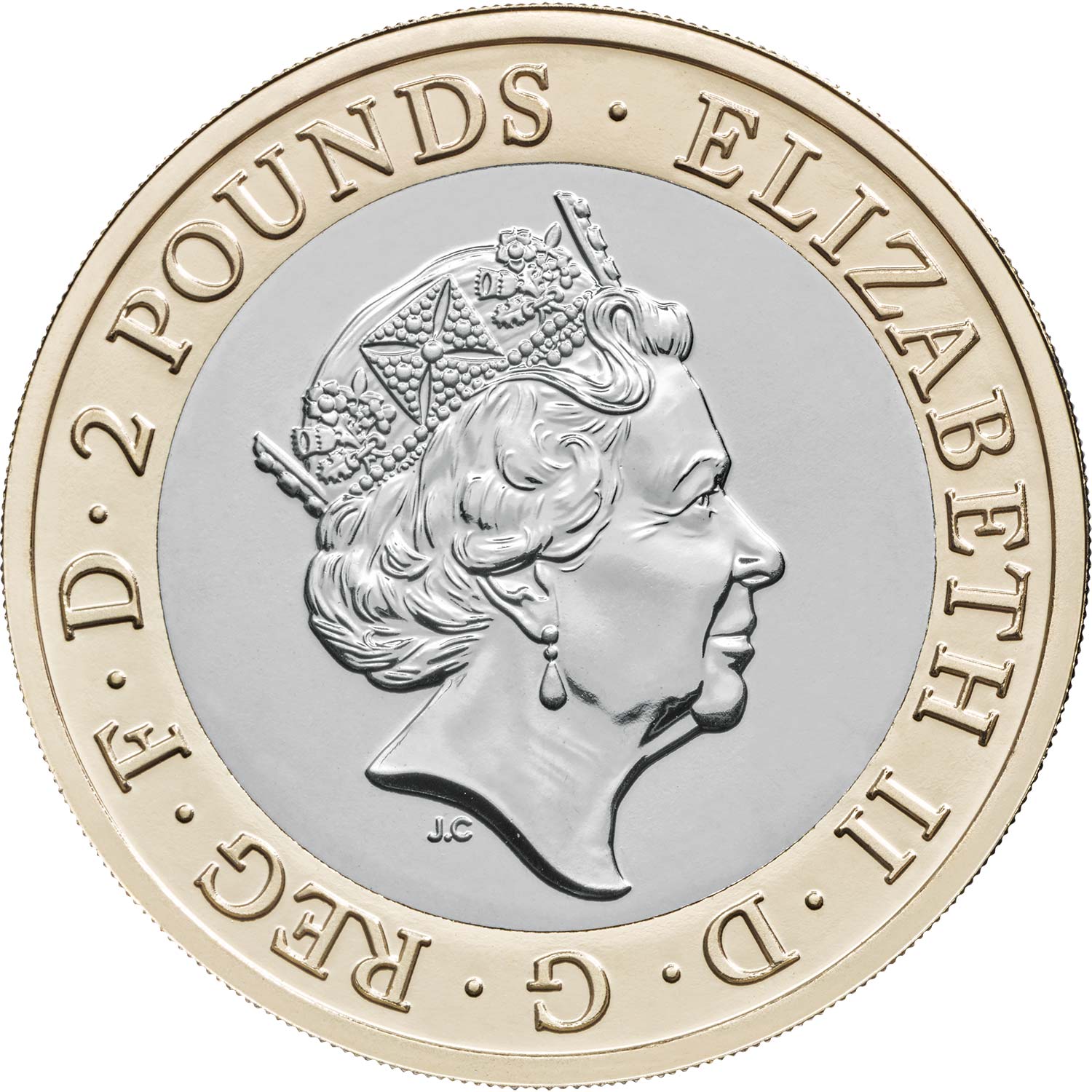 2 Pounds - Elizabeth II 5th Portrait; D-Day Anniversary obverse