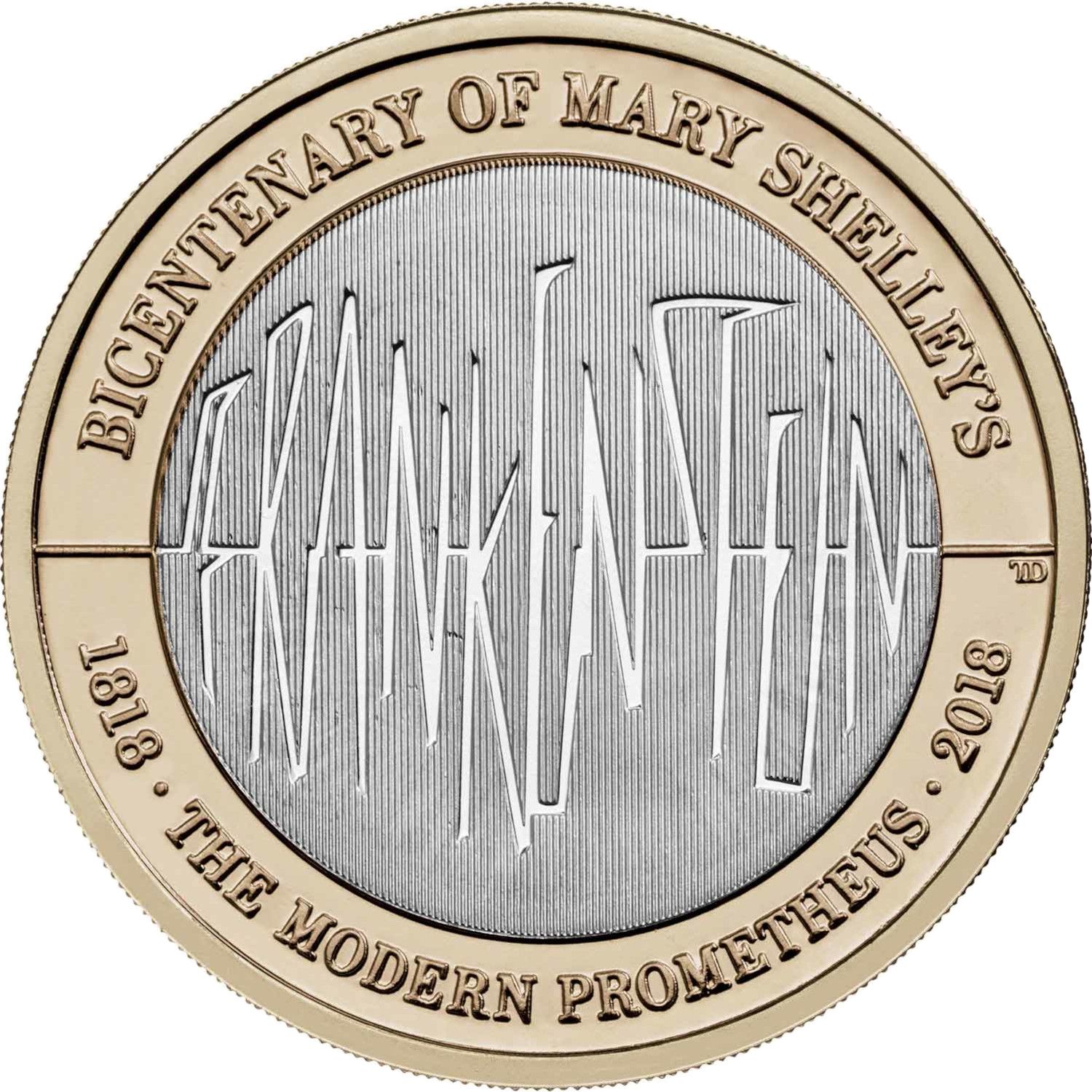 2 Pounds - Elizabeth II 5th portrait; Frankenstein