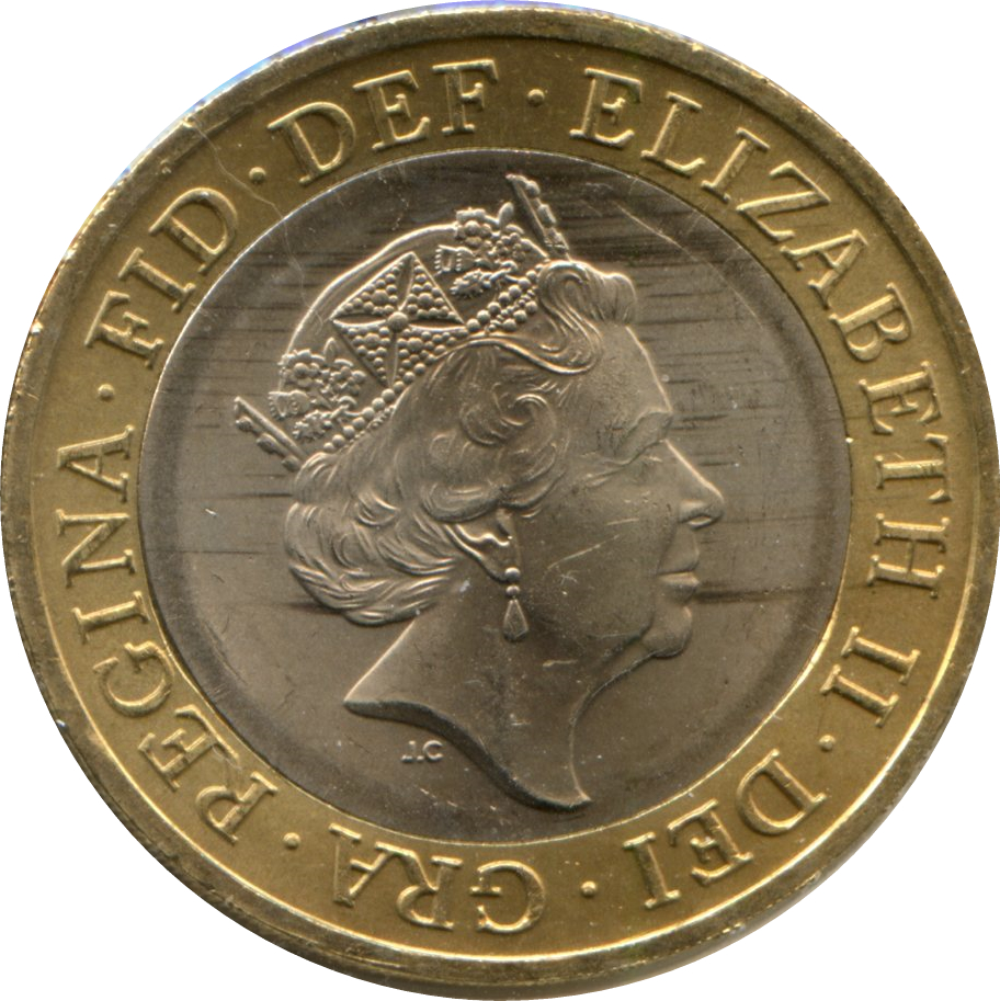 2 Pounds - Elizabeth II 5th portrait; Great Fire of London obverse
