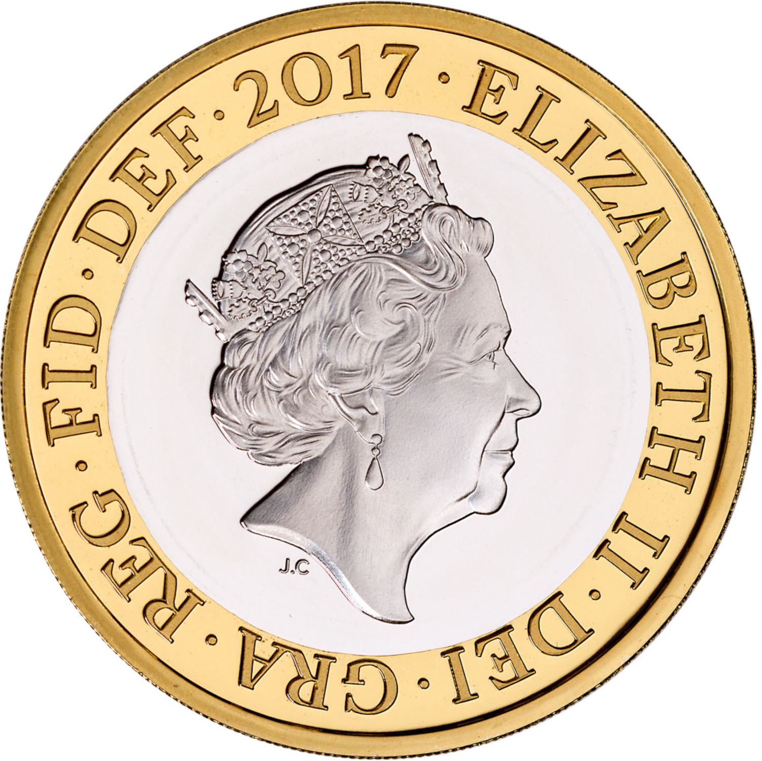 2 Pounds - Elizabeth II 5th Portrait; Jane Austen obverse