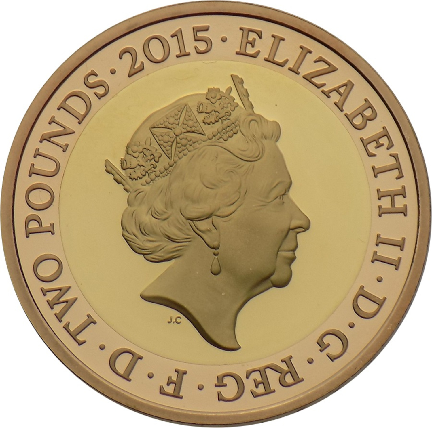 2 Pounds - Elizabeth II 5th portrait; Magna Carta, Gold Proof obverse