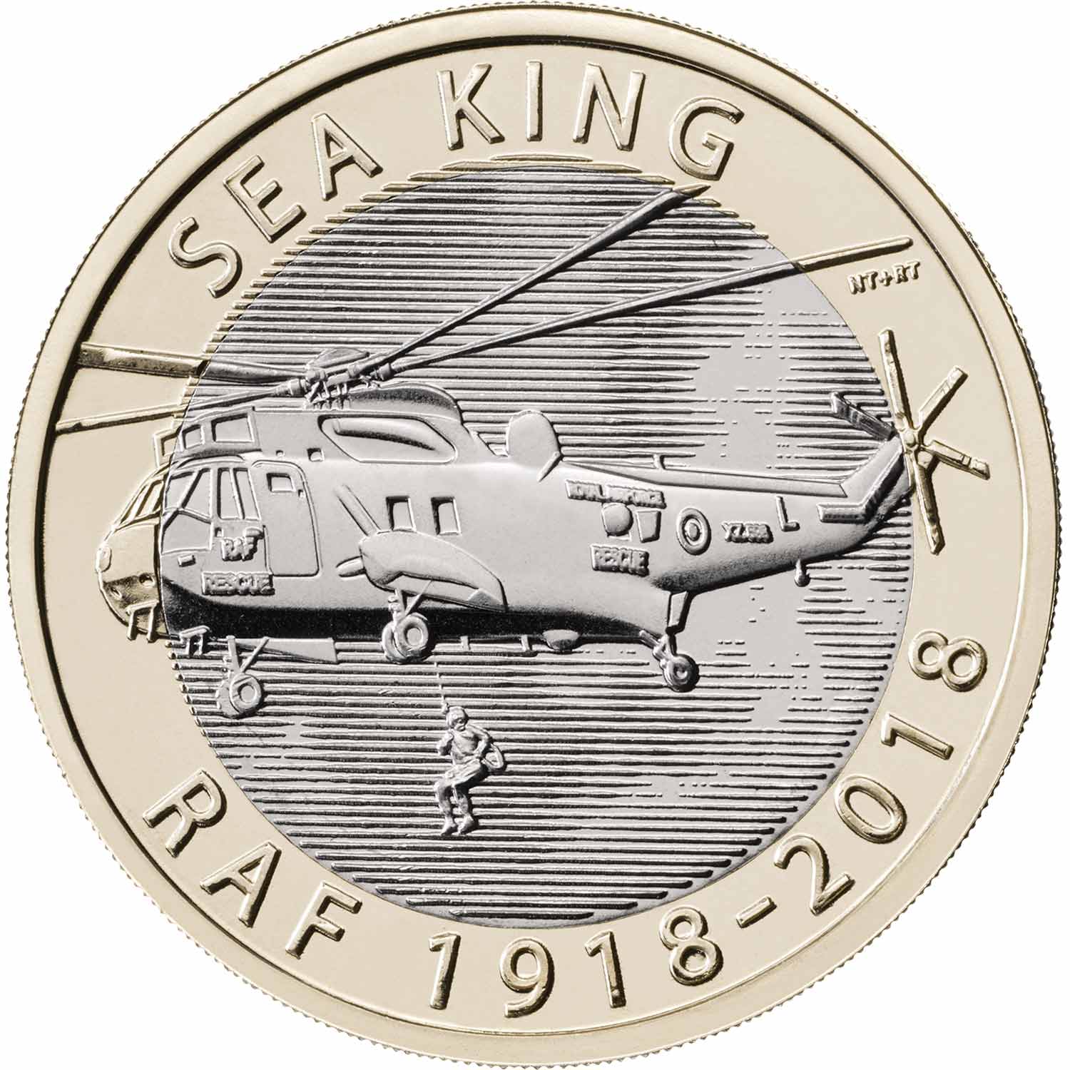 2 Pounds - Elizabeth II 5th portrait; RAF Sea King reverse