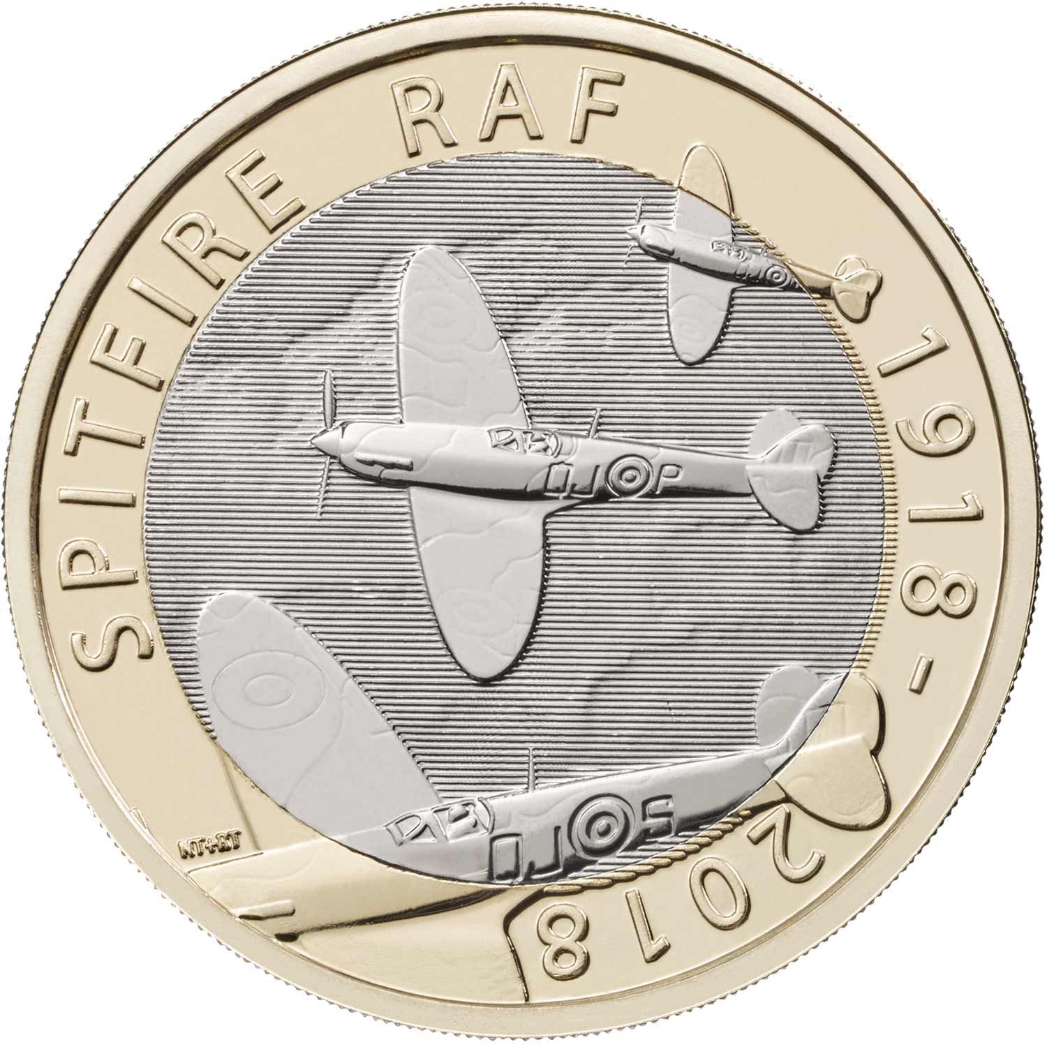 2 Pounds - Elizabeth II 5th portrait; RAF Spitfire reverse
