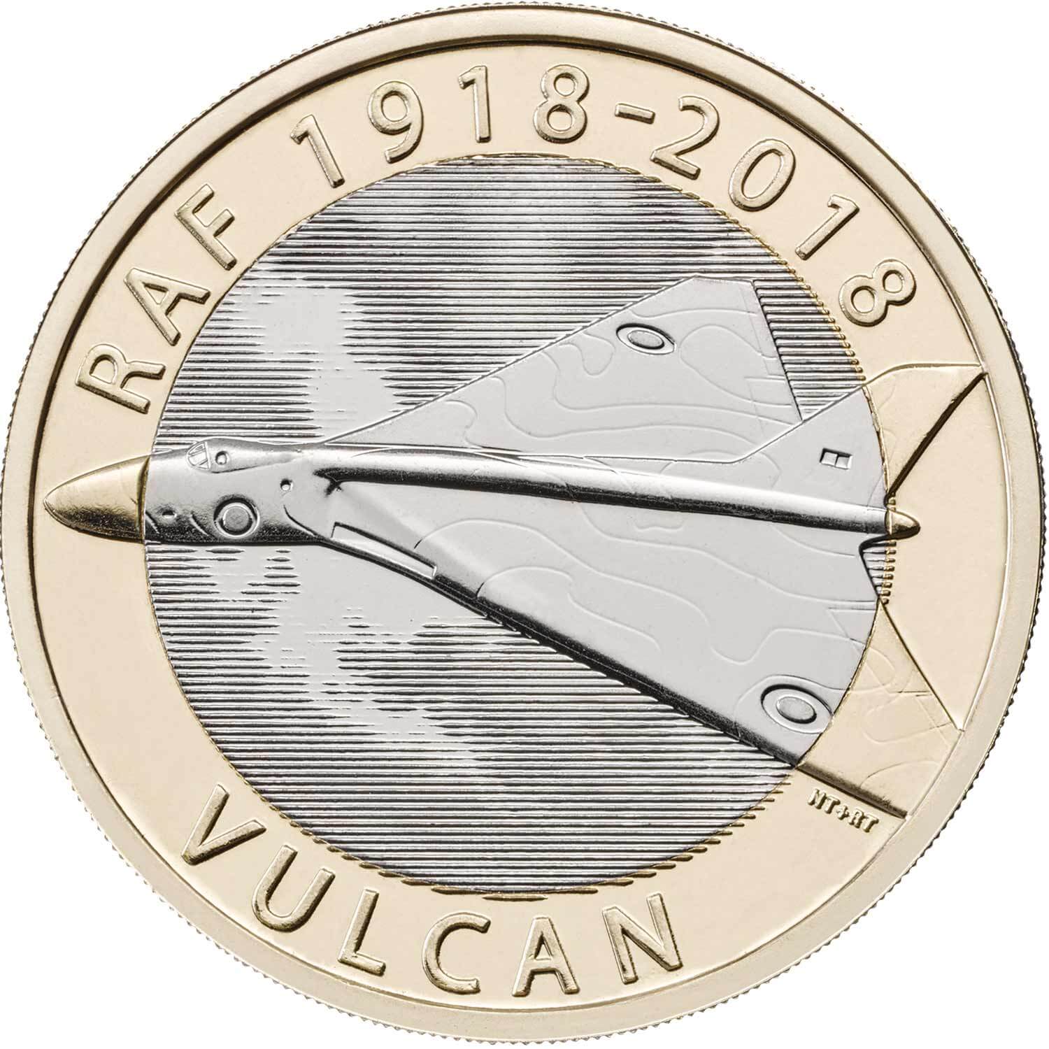 2 Pounds - Elizabeth II 5th portrait; RAF Vulcan reverse