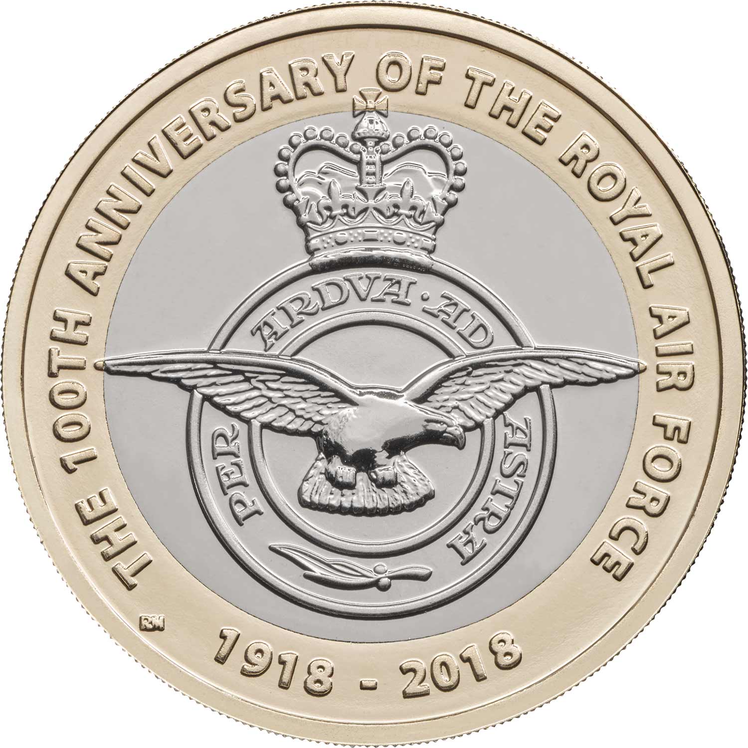 2 Pounds - Elizabeth II 5th portrait; Royal Air Force Badge reverse