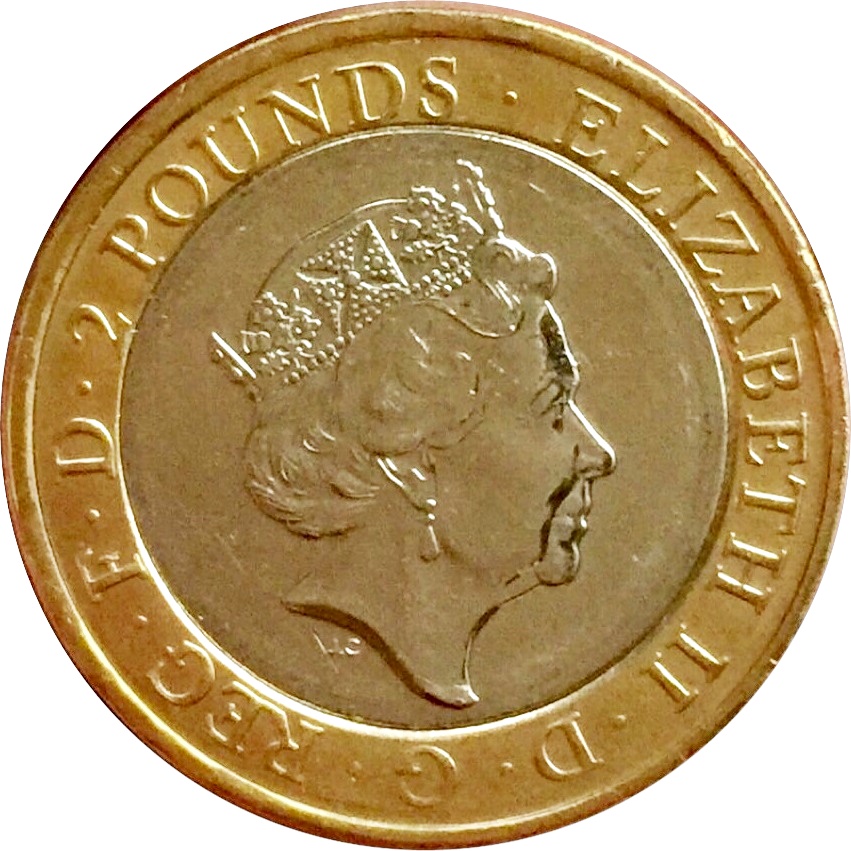 2 Pounds - Elizabeth II 5th portrait; Royal Navy obverse