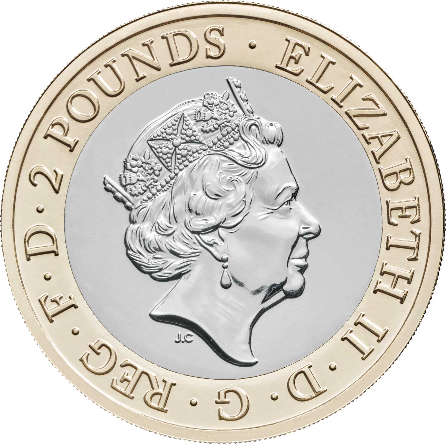 2 Pounds - Elizabeth II 5th portrait; Wedgwood obverse