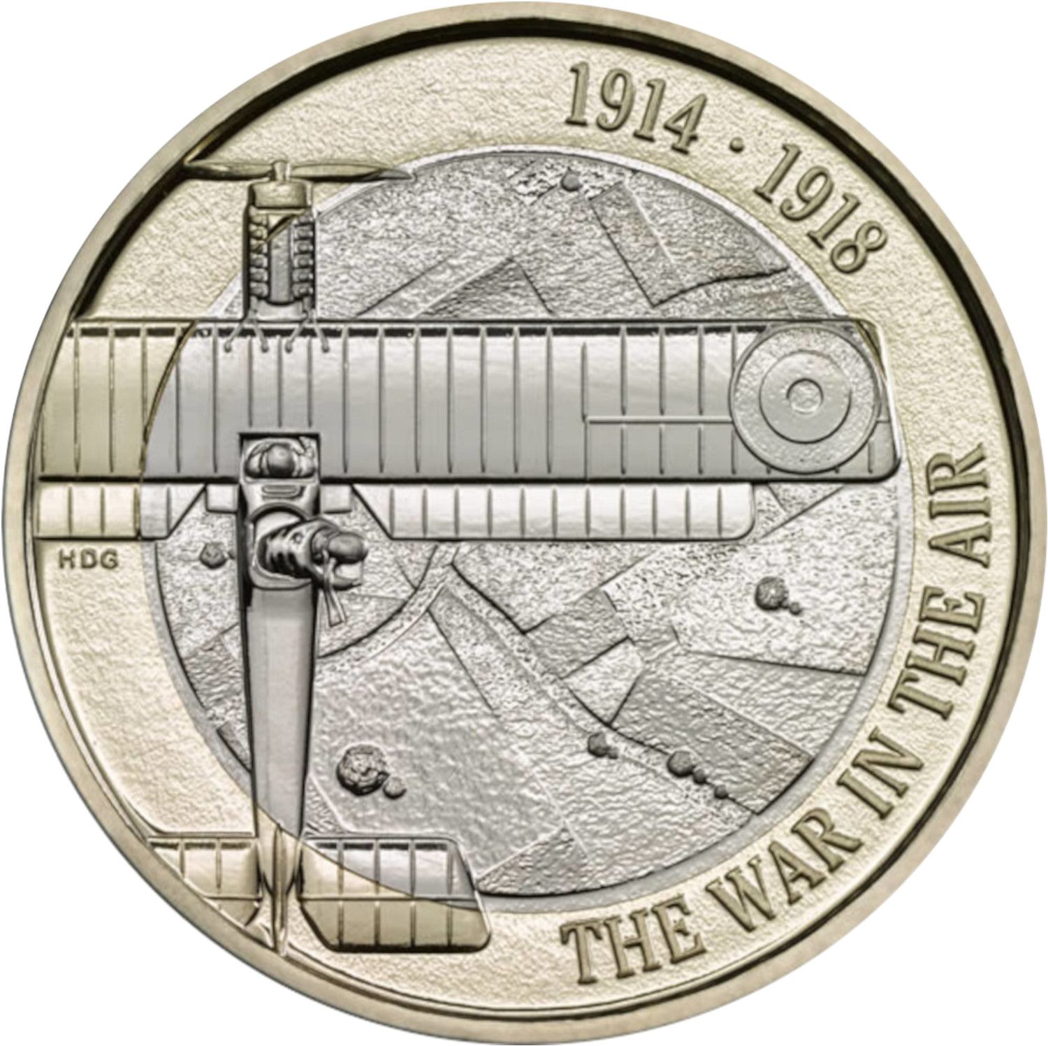 2 Pounds - Elizabeth II 5th Portrait; WWI Aviation