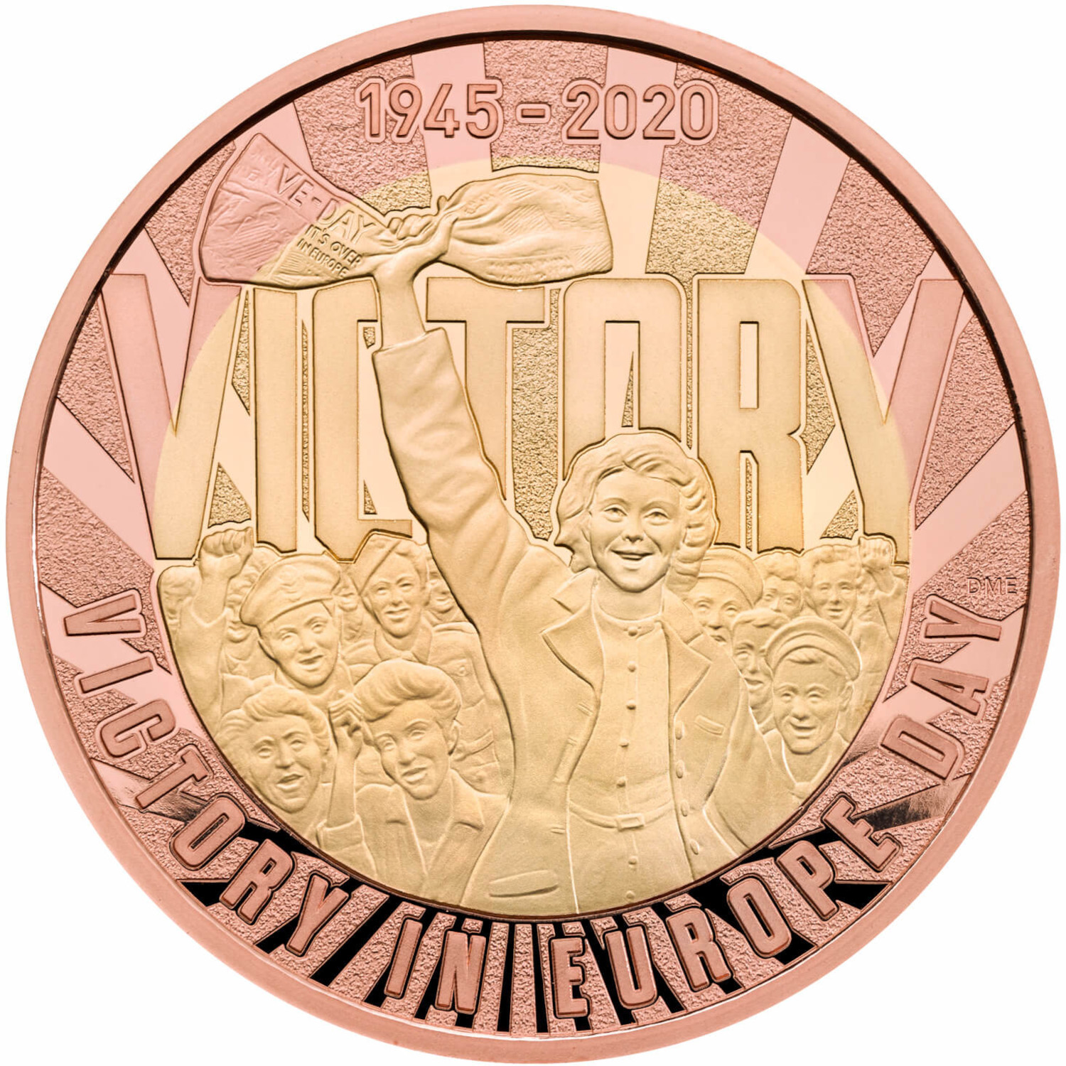 2 Pounds - Elizabeth II 75th VE Day; Gold Proof reverse