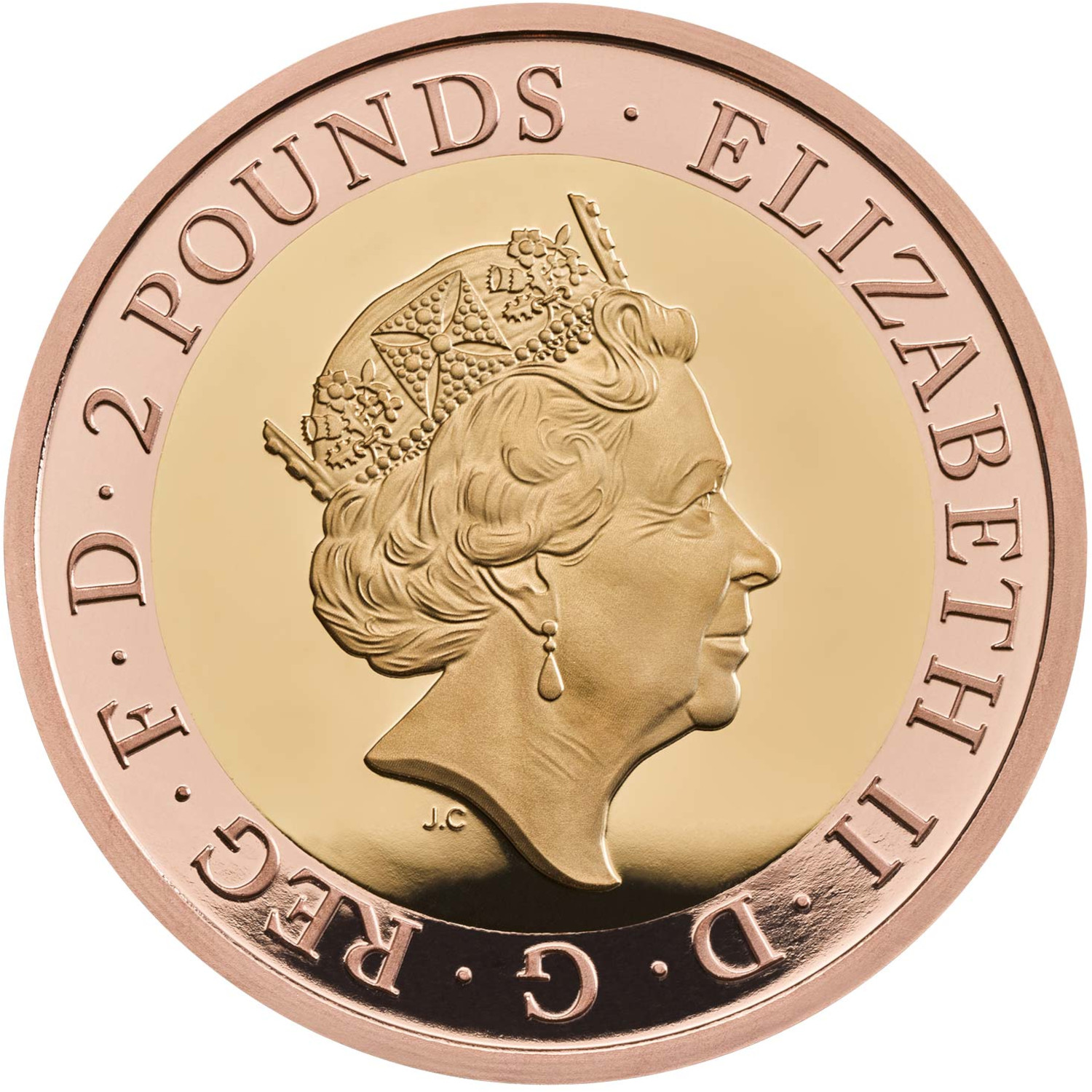 2 Pounds - Elizabeth II Agatha Christie; Gold Proof obverse