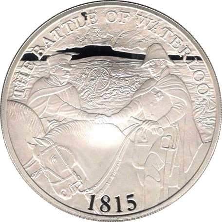 2 Pounds - Elizabeth II Battle of Waterloo; Silver Proof reverse