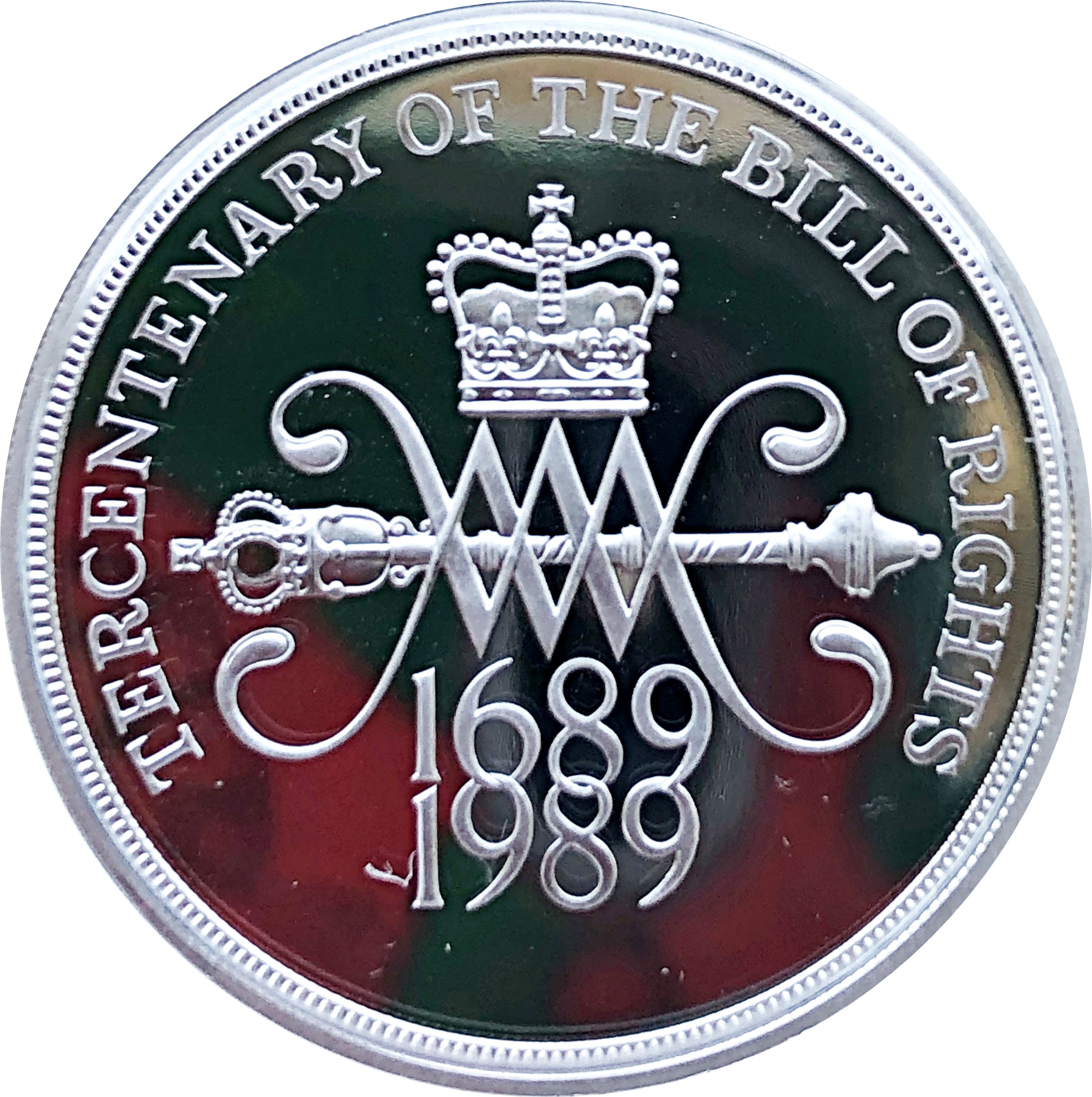 2 Pounds - Elizabeth II Bill of Rights; Silver Piedfort