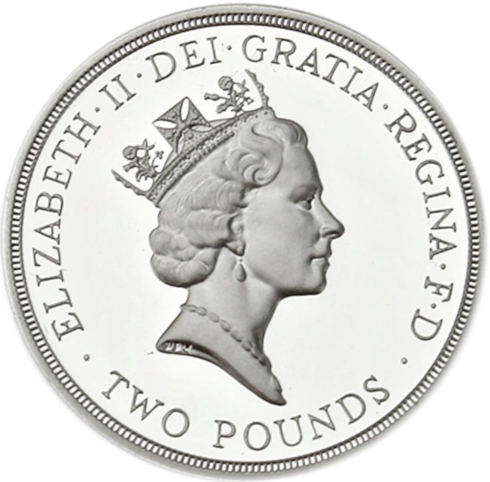 2 Pounds - Elizabeth II Bill of Rights; Silver Proof obverse