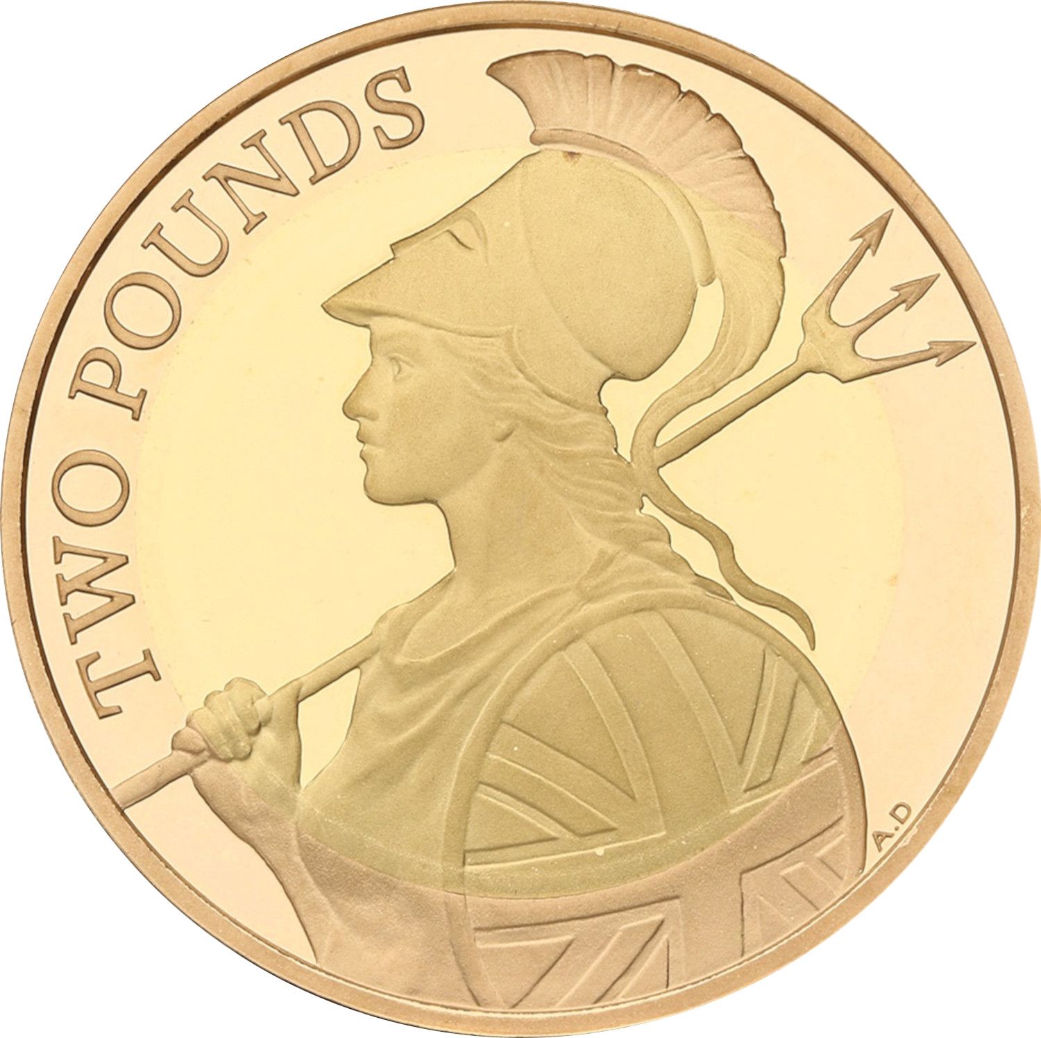 2 Pounds - Elizabeth II Britannia; Gold Proof reverse