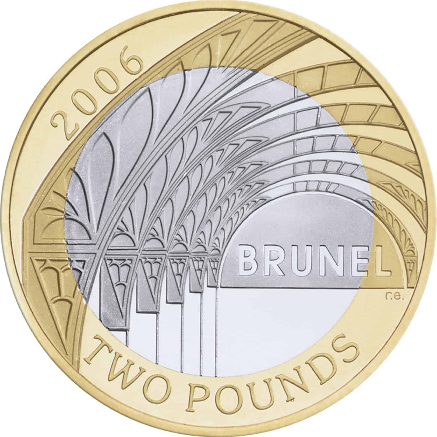 2 Pounds - Elizabeth II Brunel Achievements; Silver Proof reverse