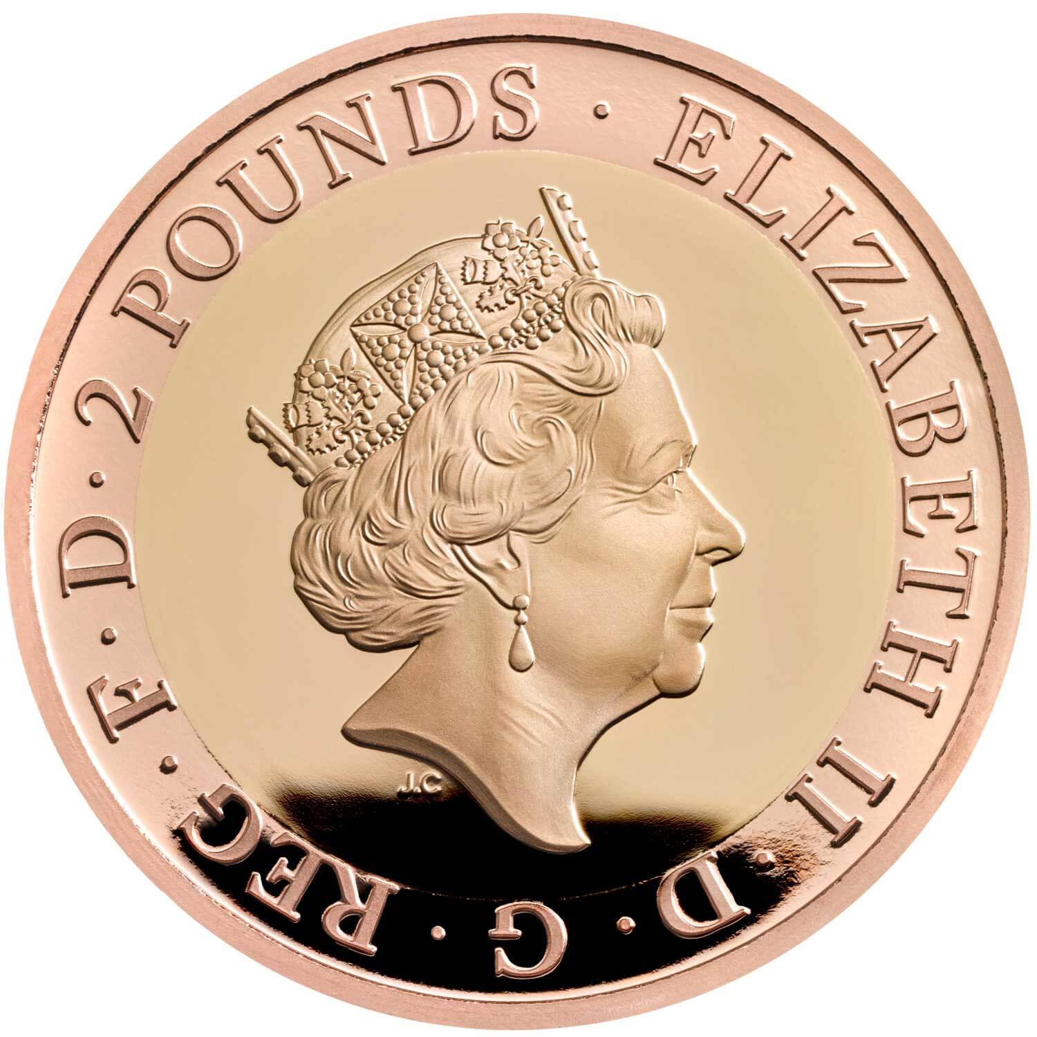 2 Pounds - Elizabeth II Captain Cook - II; Gold Proof obverse