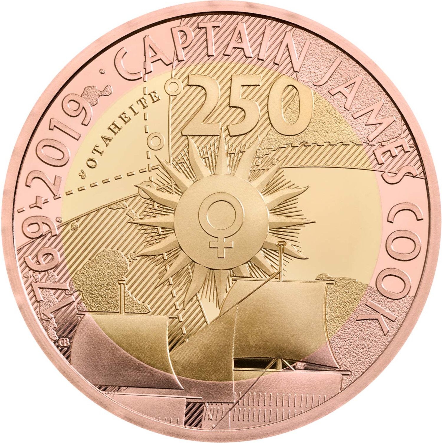 2 Pounds - Elizabeth II Captain Cook - II; Gold Proof